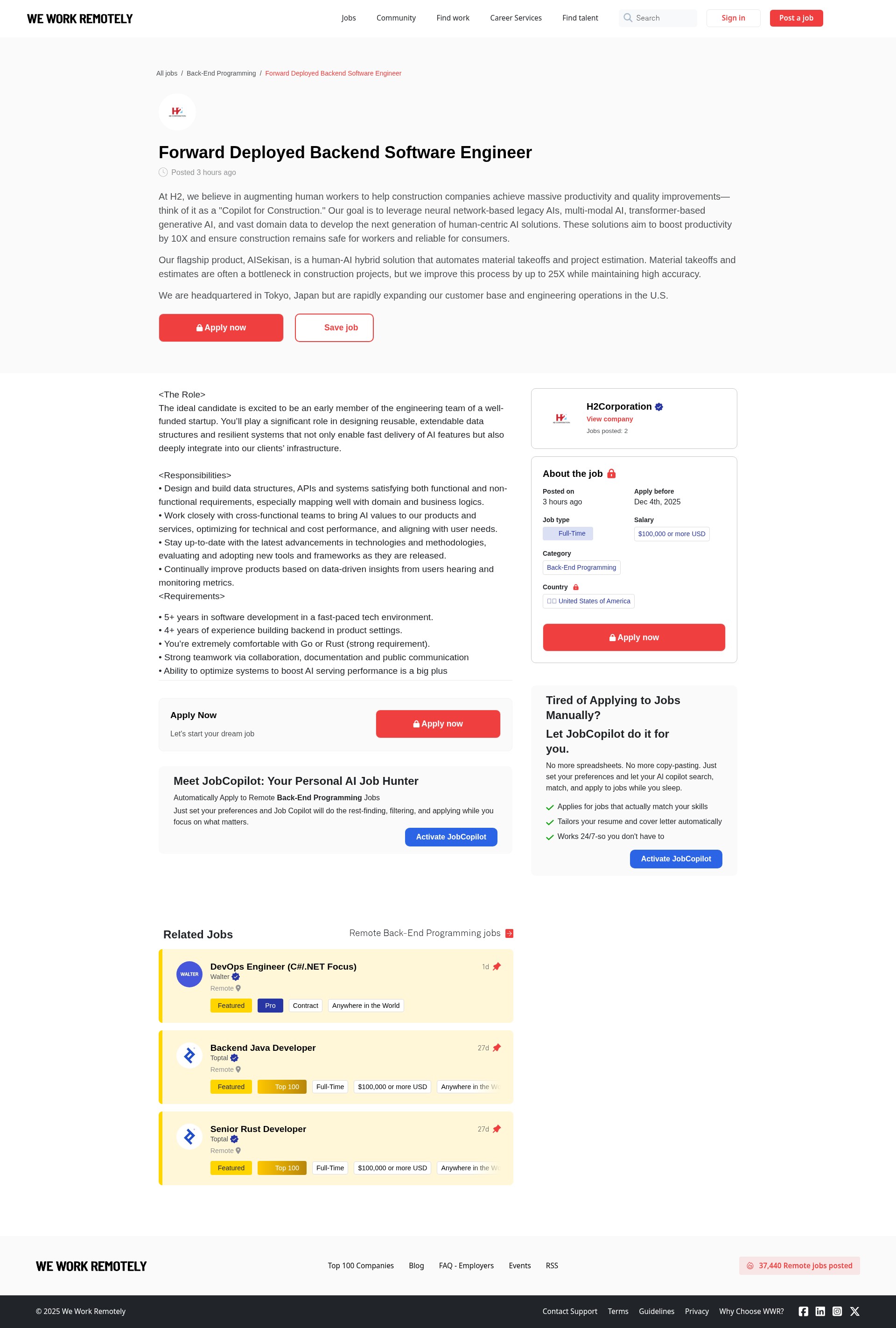 Screenshot of weworkremotely.com