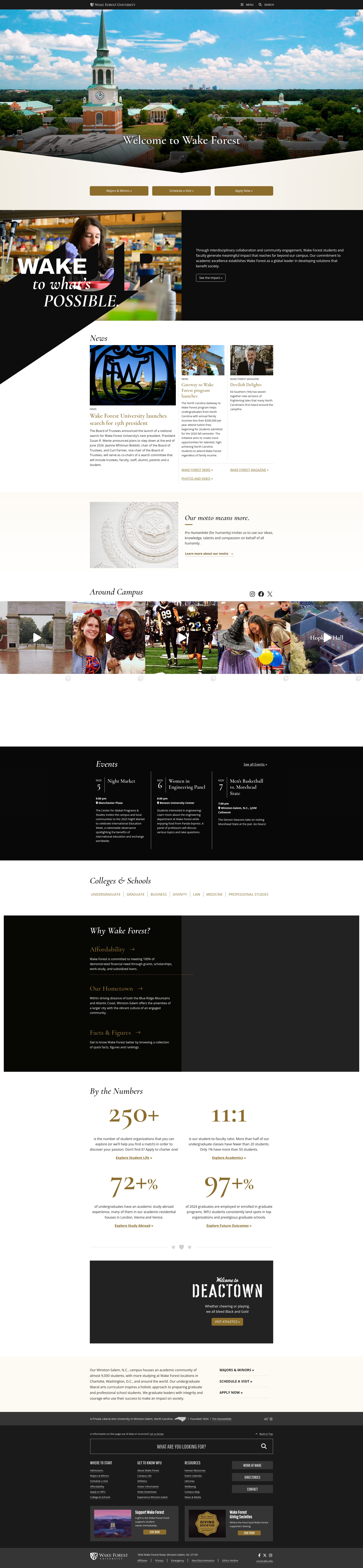Screenshot of wfu.edu