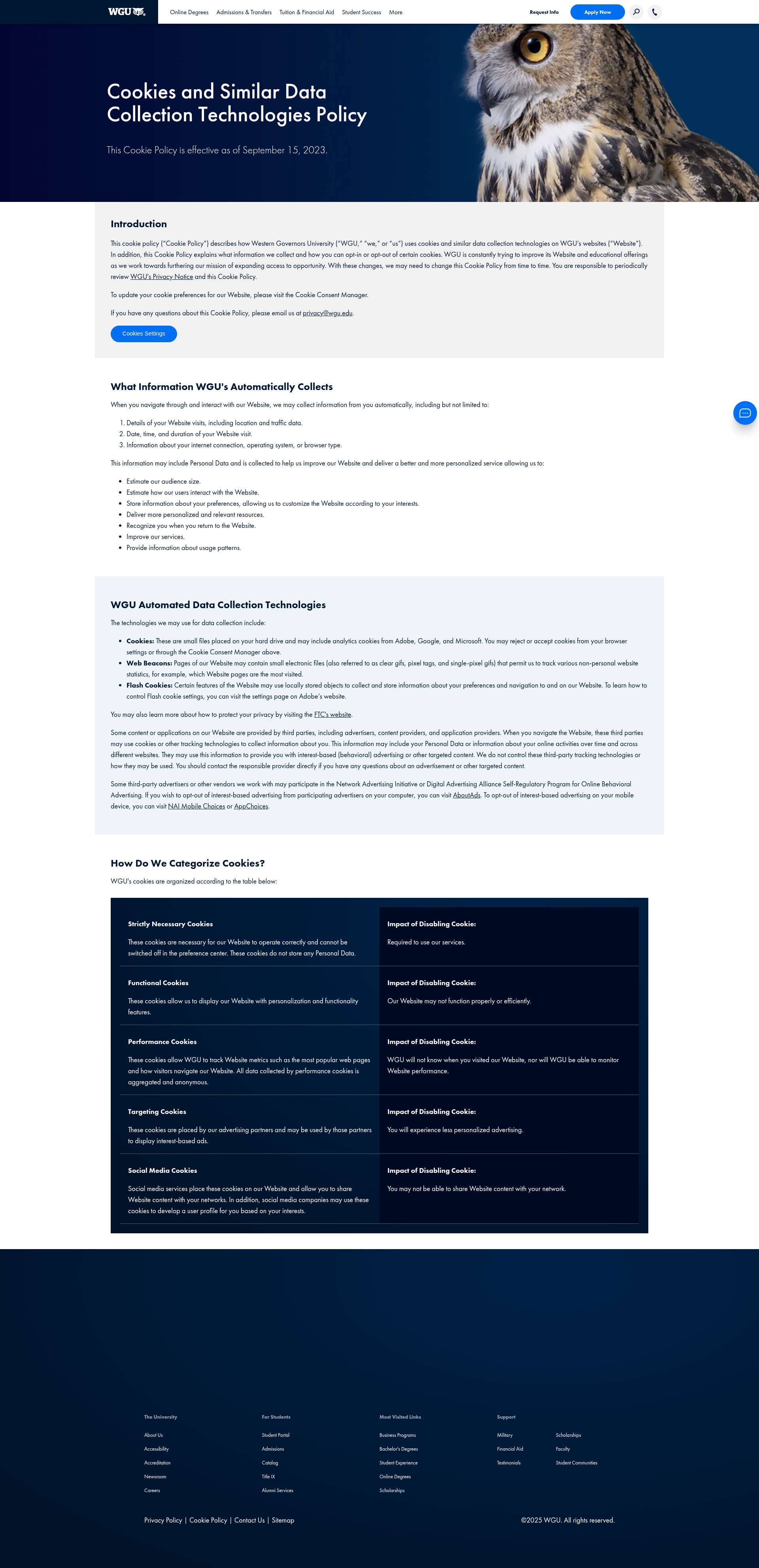 Screenshot of wgu.edu