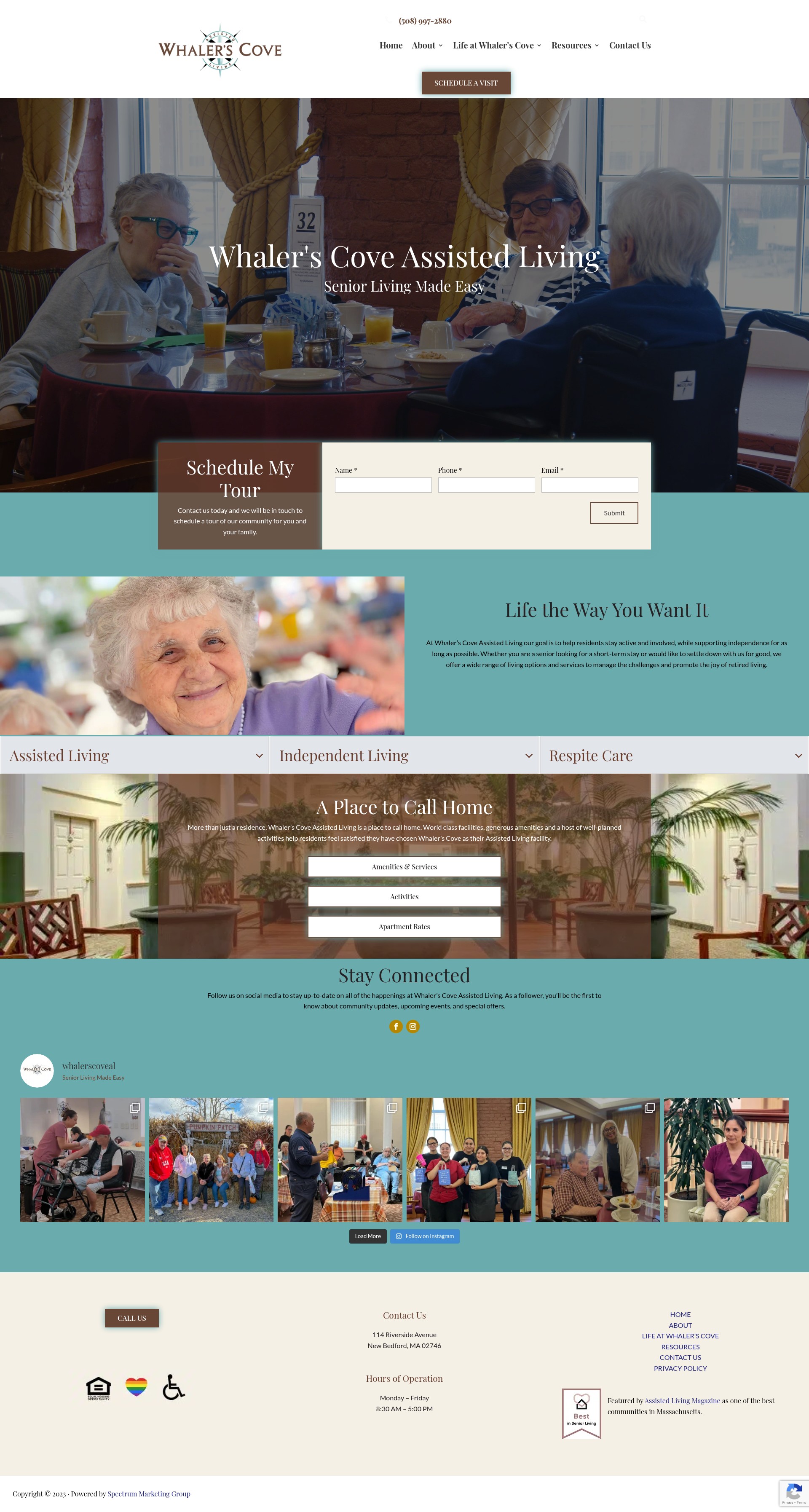 Screenshot of whalerscove-assistedliving.com