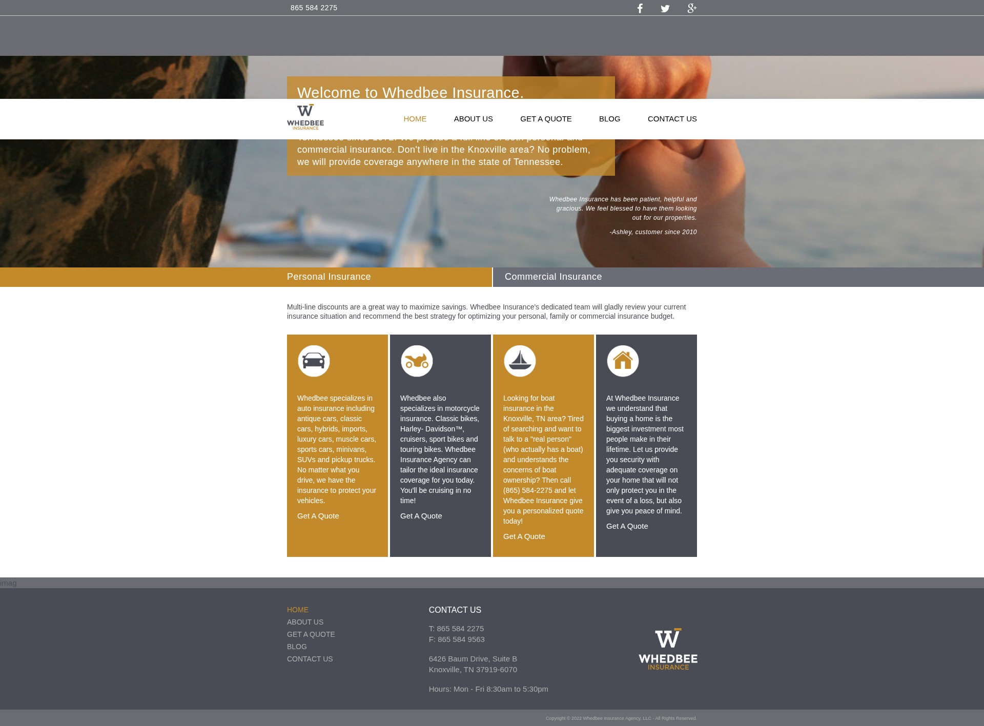 Screenshot of whedbeeinsurance.com