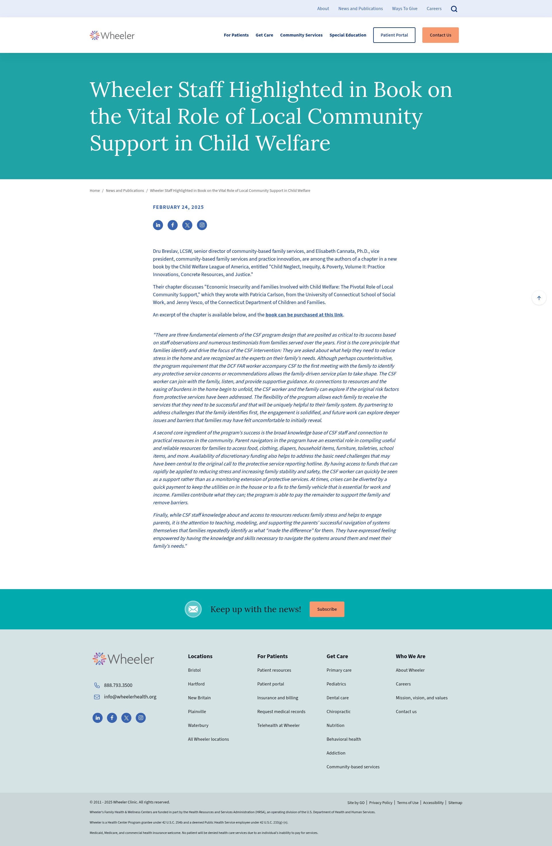 Screenshot of wheelerclinic.org