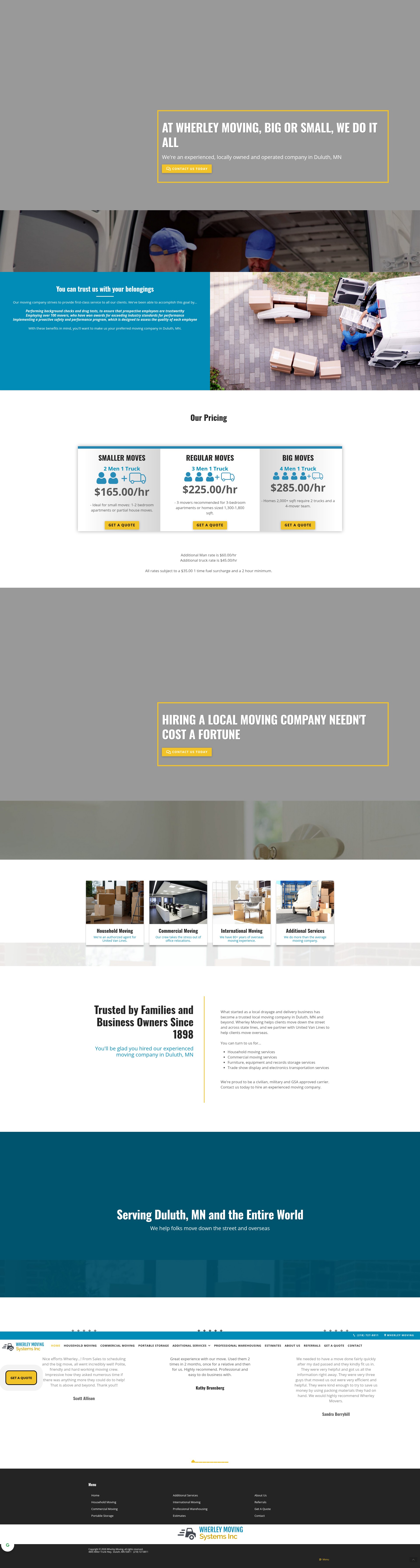 Screenshot of wherleymoving.com