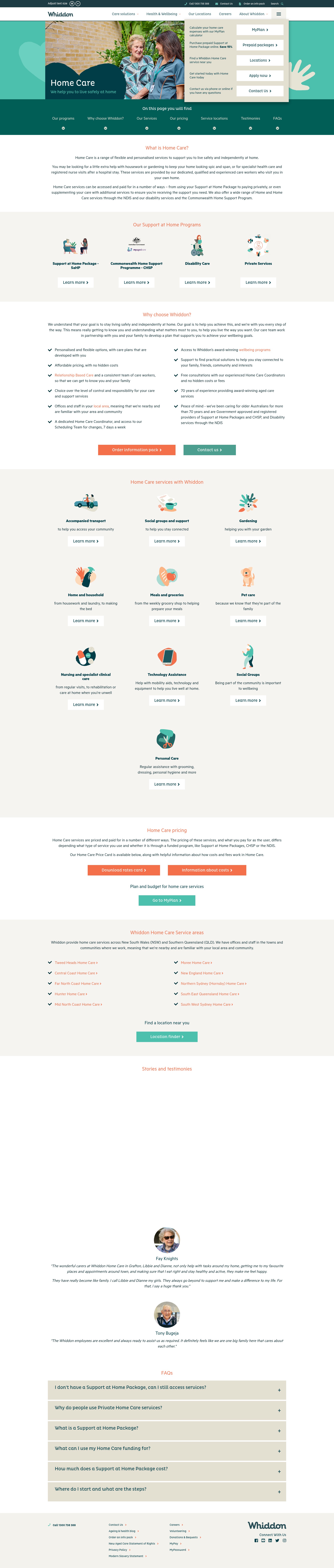 Screenshot of whiddon.com.au