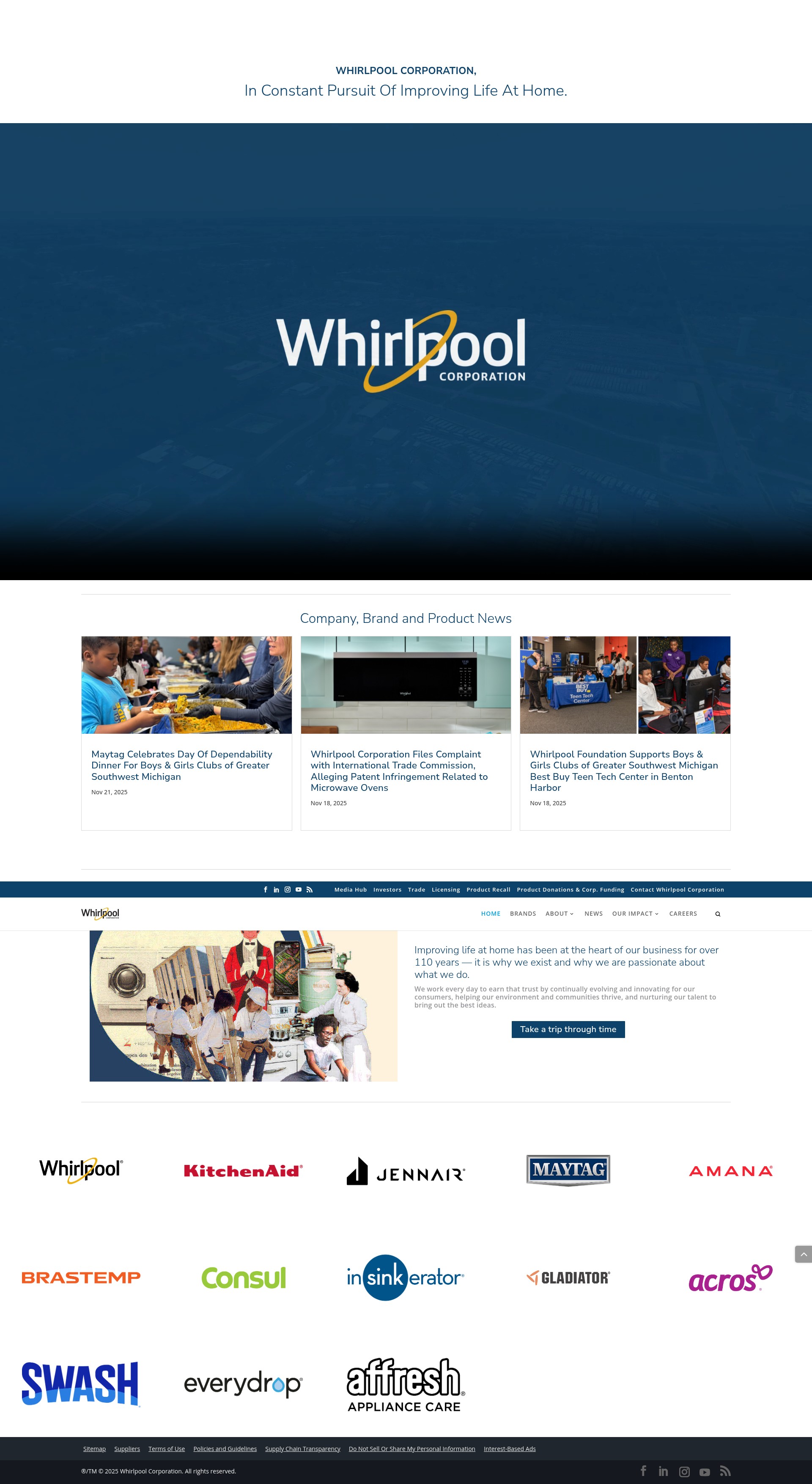 Screenshot of whirlpoolcorp.com