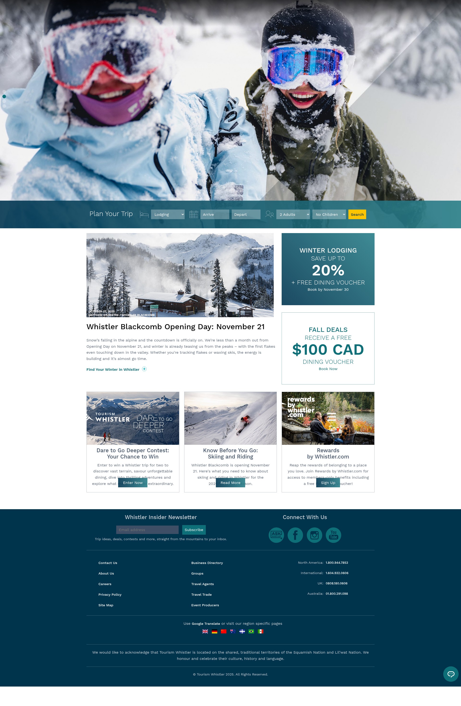 Screenshot of whistler.com
