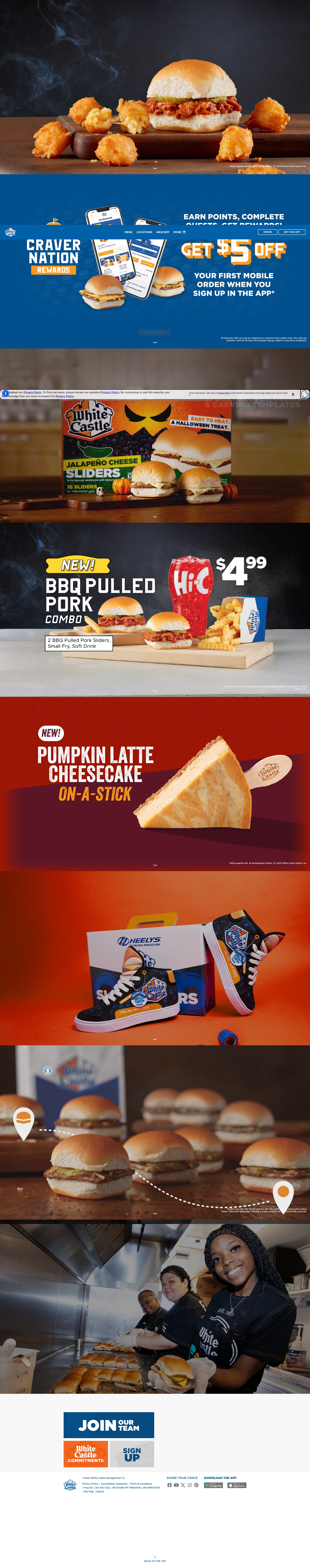 Screenshot of whitecastle.com