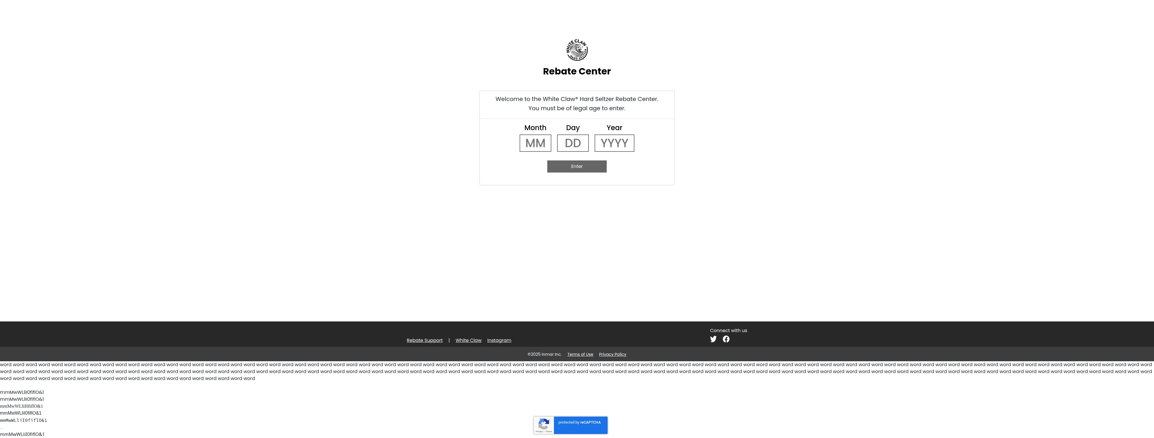 Screenshot of whiteclaw.grabmyrebate.com