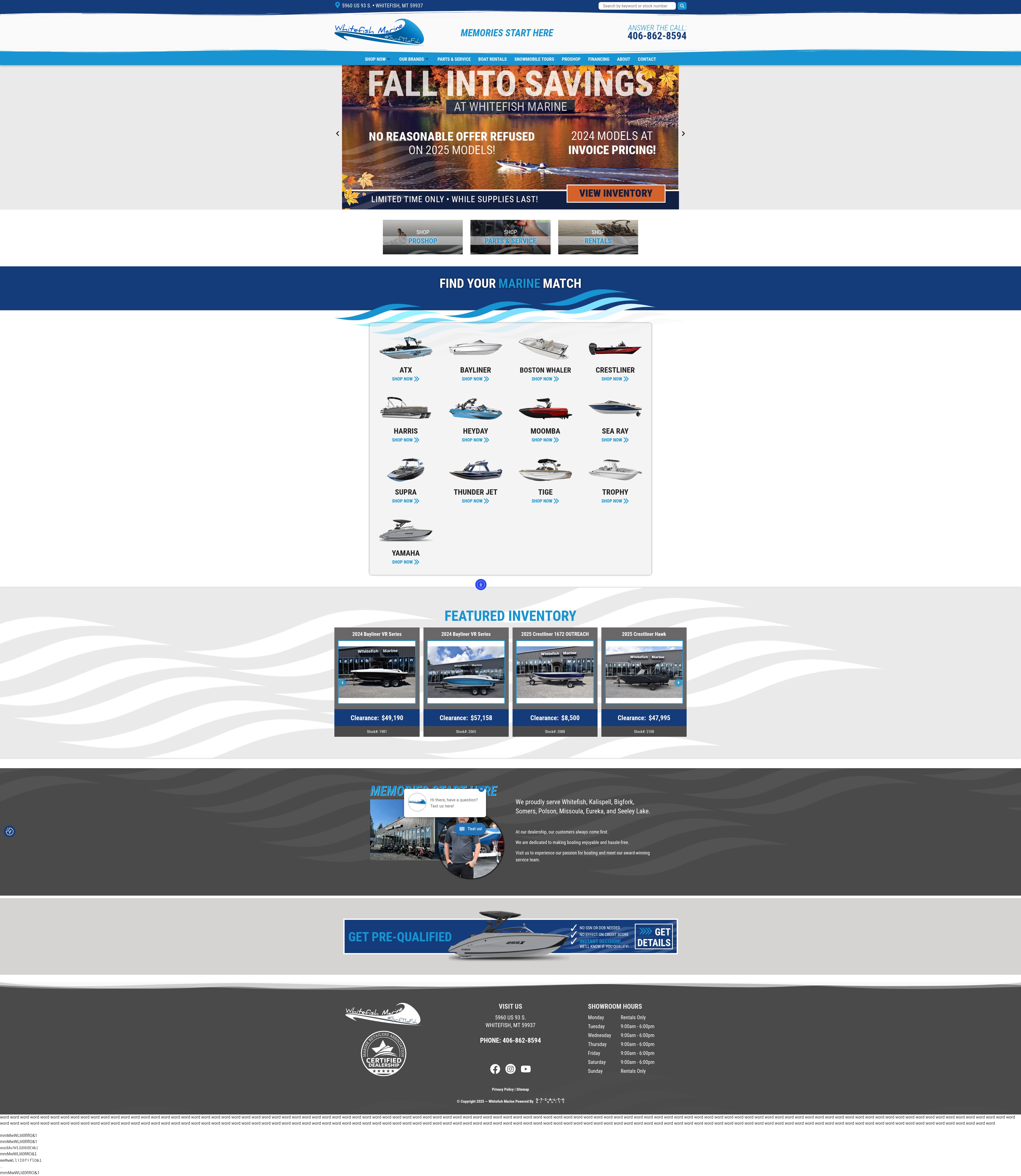 Screenshot of whitefishmarine.com