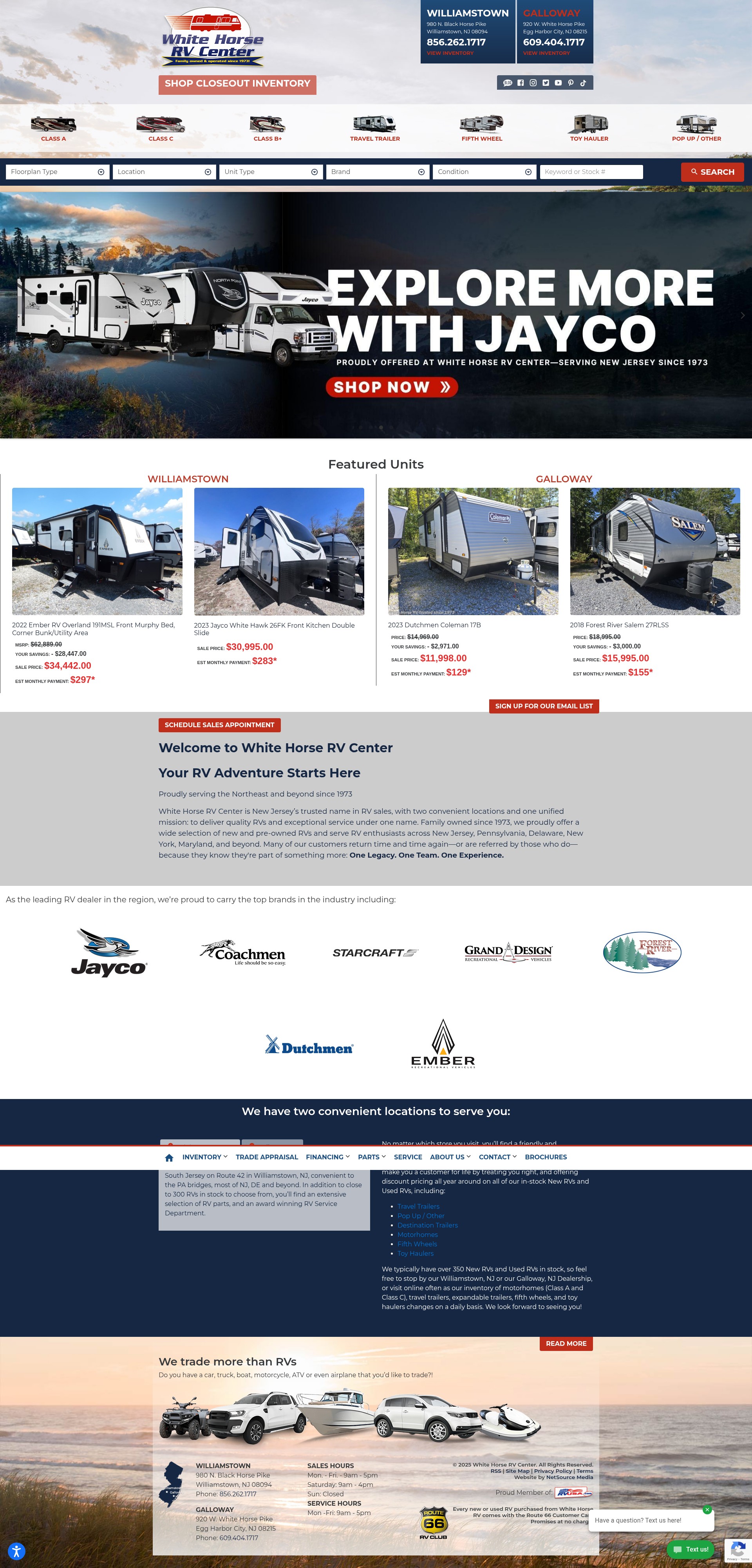 Screenshot of whitehorserv.com