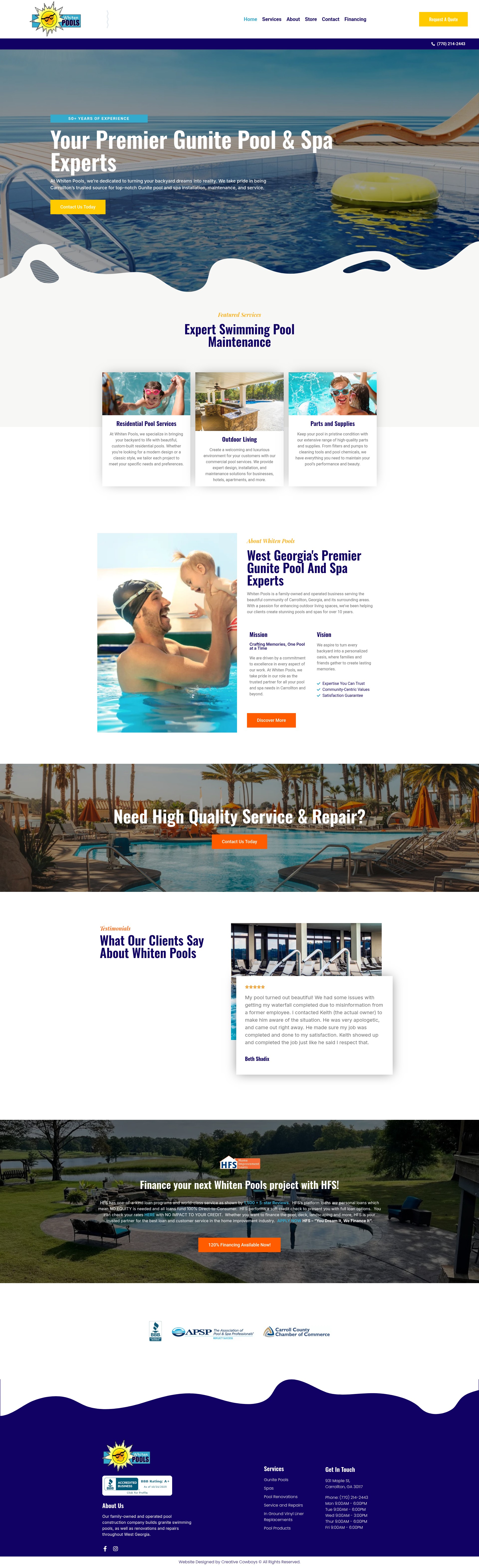 Screenshot of whiten-pools.com