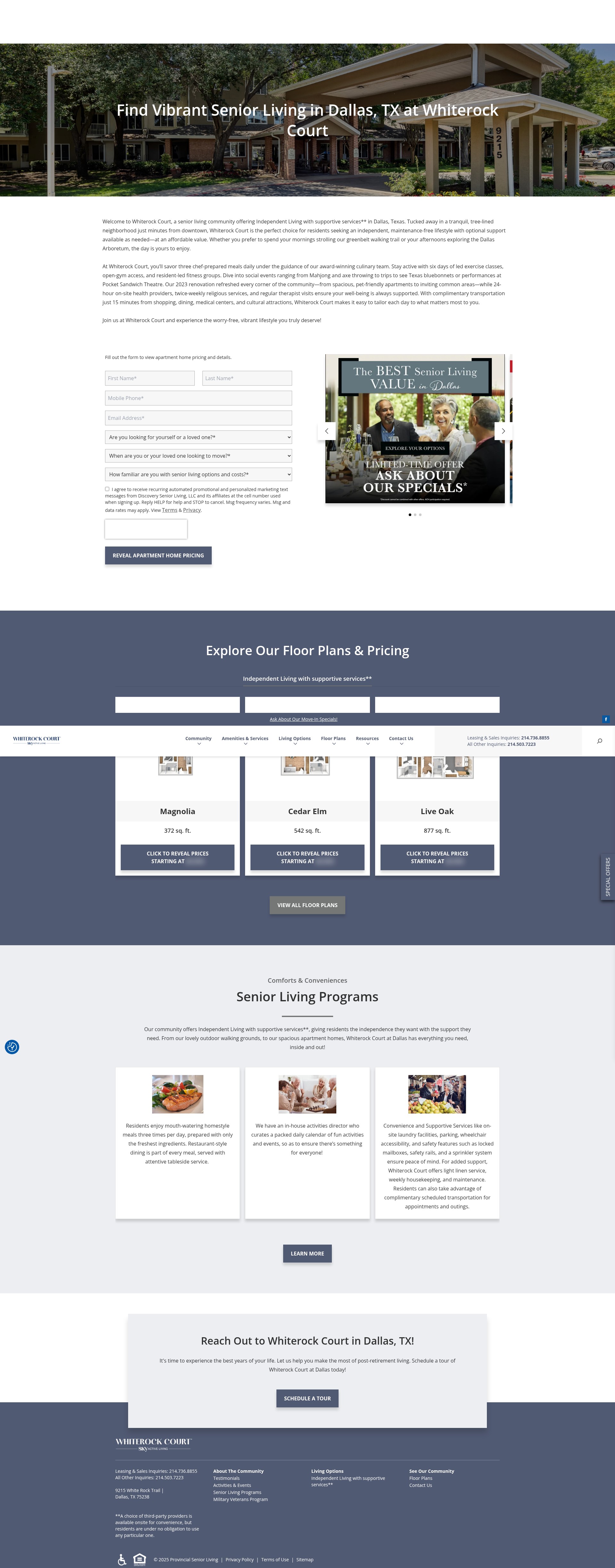 Screenshot of whiterockcourtseniorliving.com