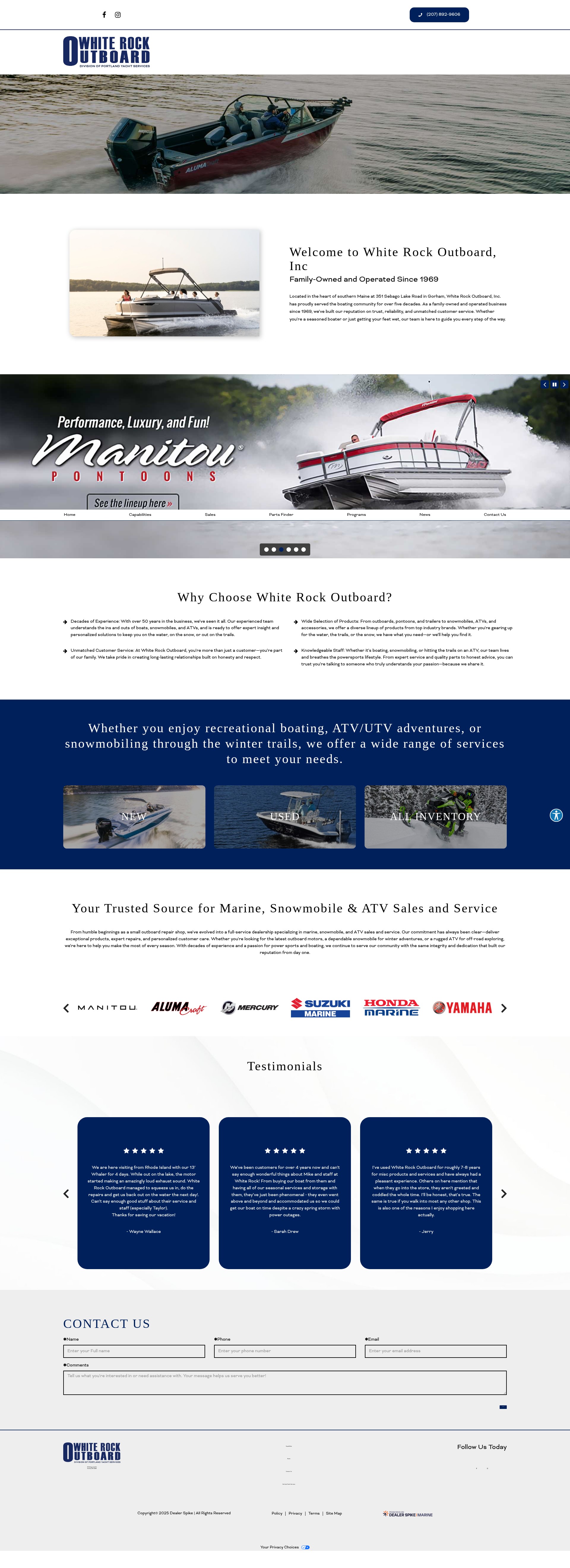 Screenshot of whiterockoutboard.com