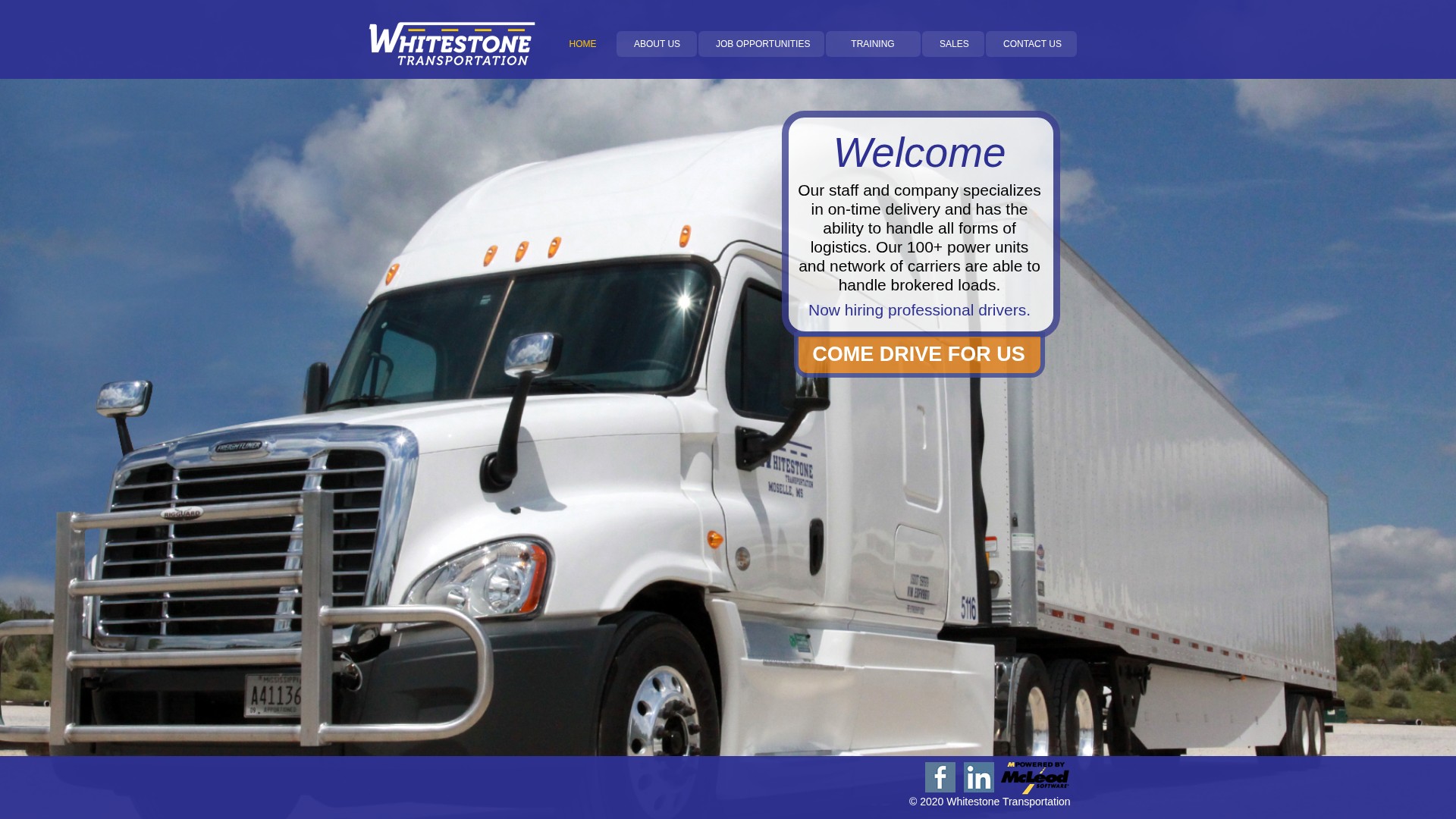 Screenshot of whitestonetrans.com