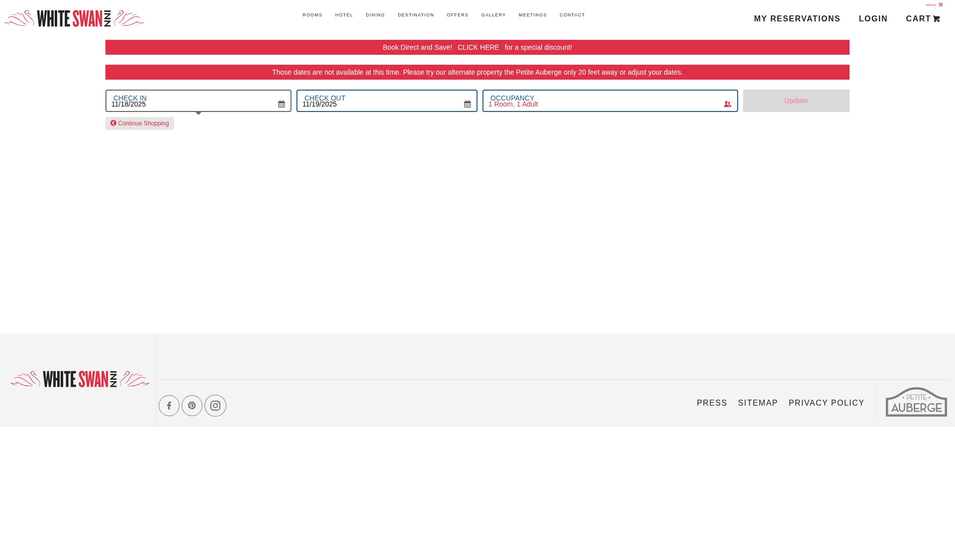 Screenshot of whiteswaninnsf.com