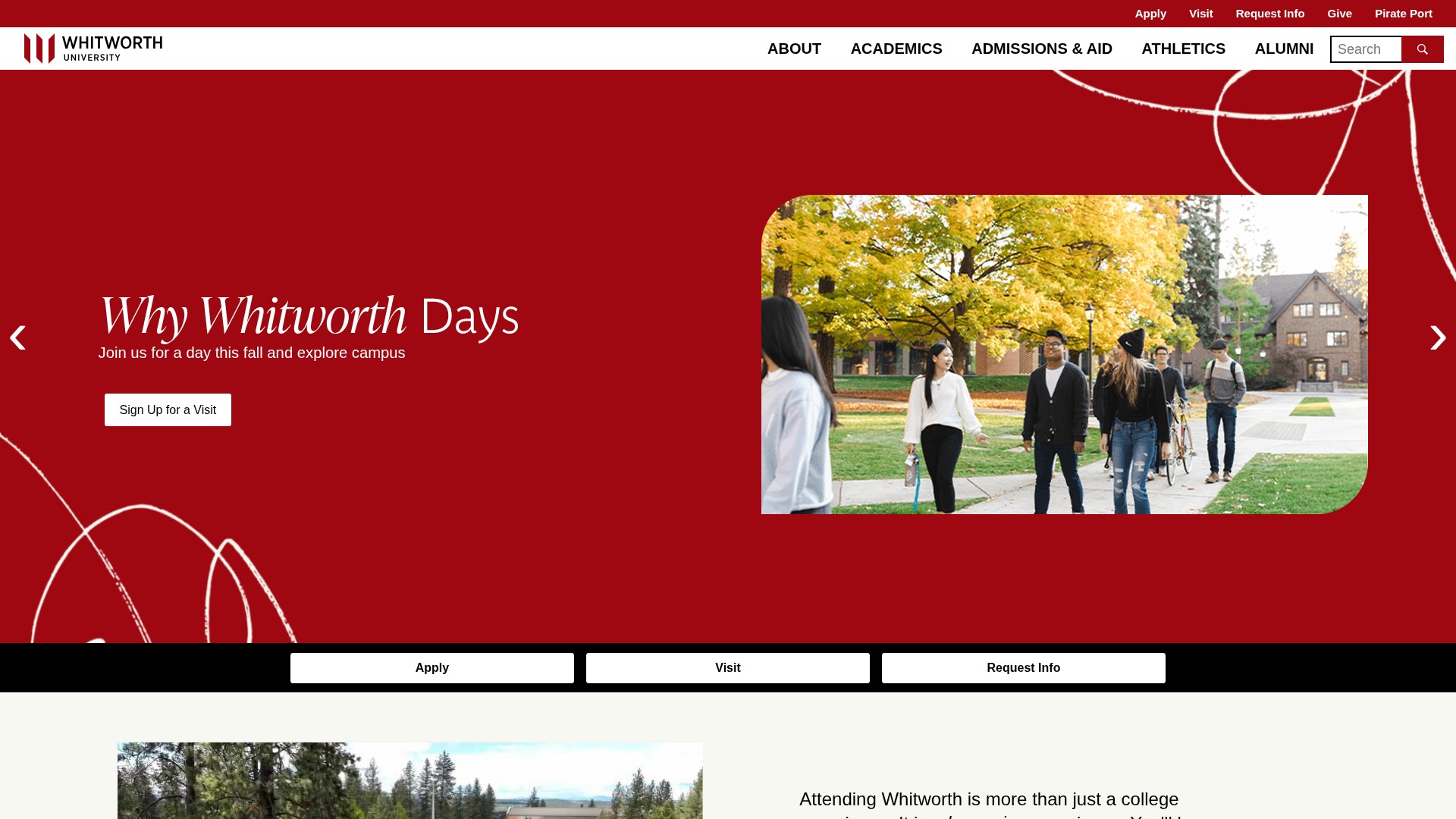 Screenshot of whitworth.edu