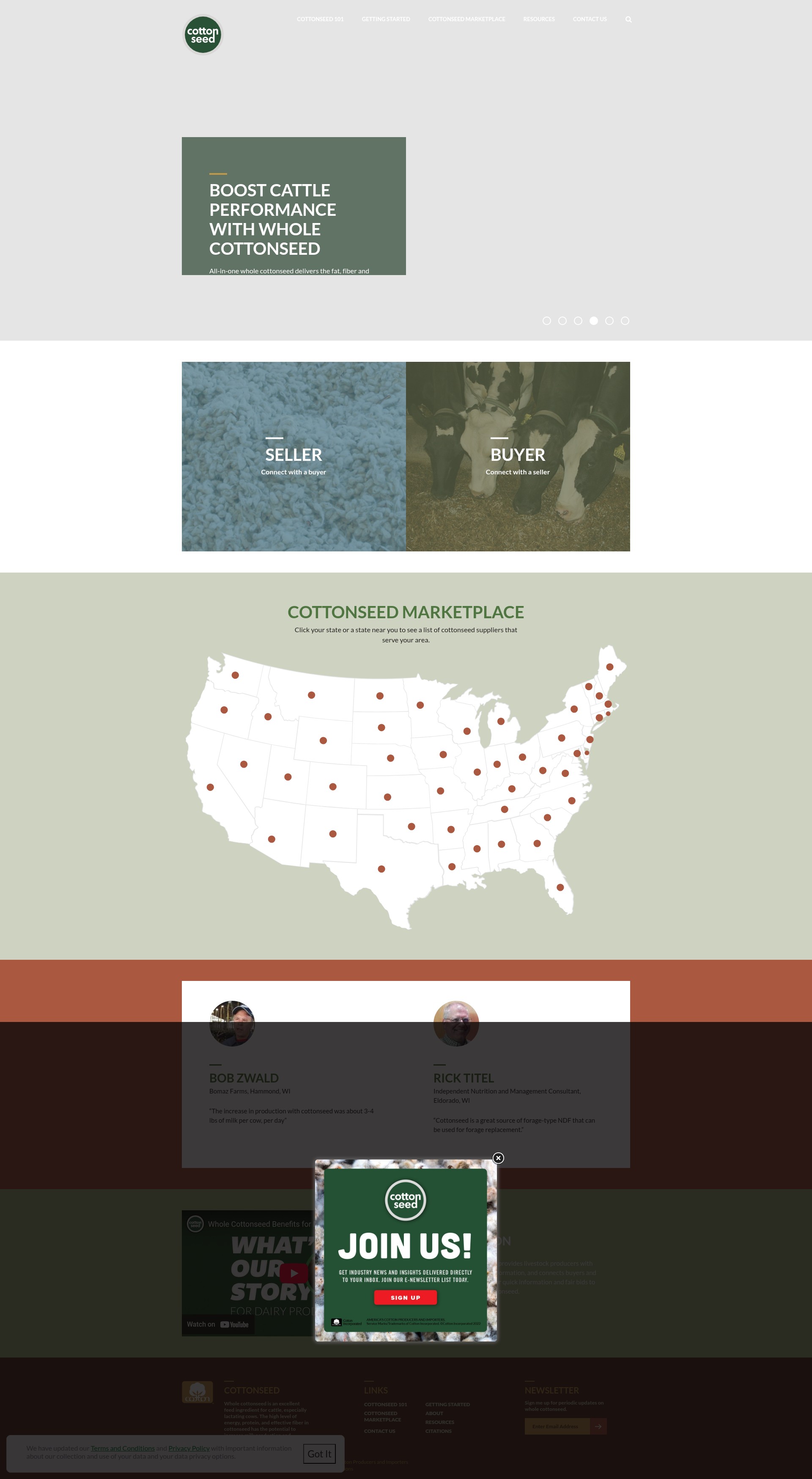 Screenshot of wholecottonseed.com