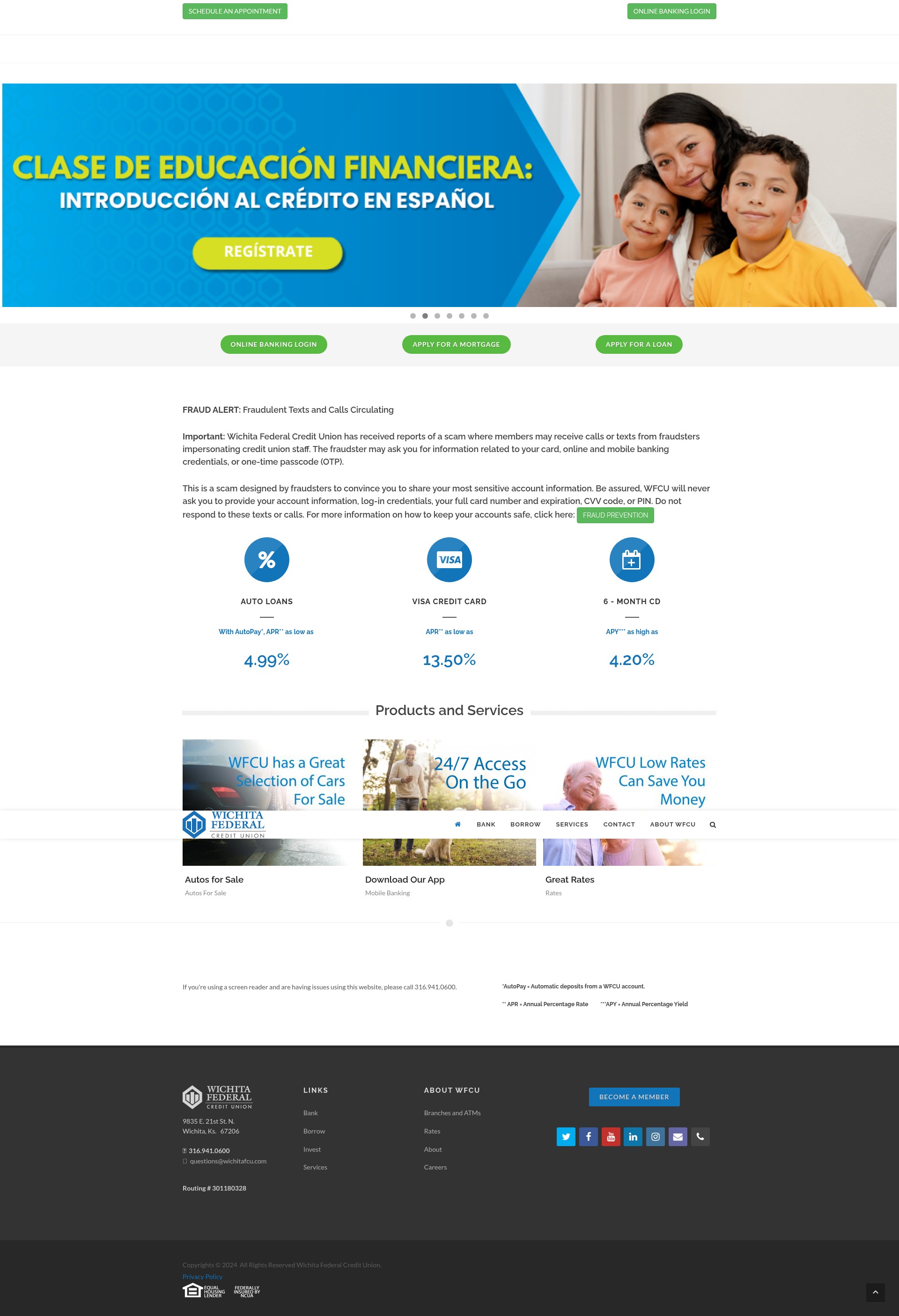 Screenshot of wichitafcu.com