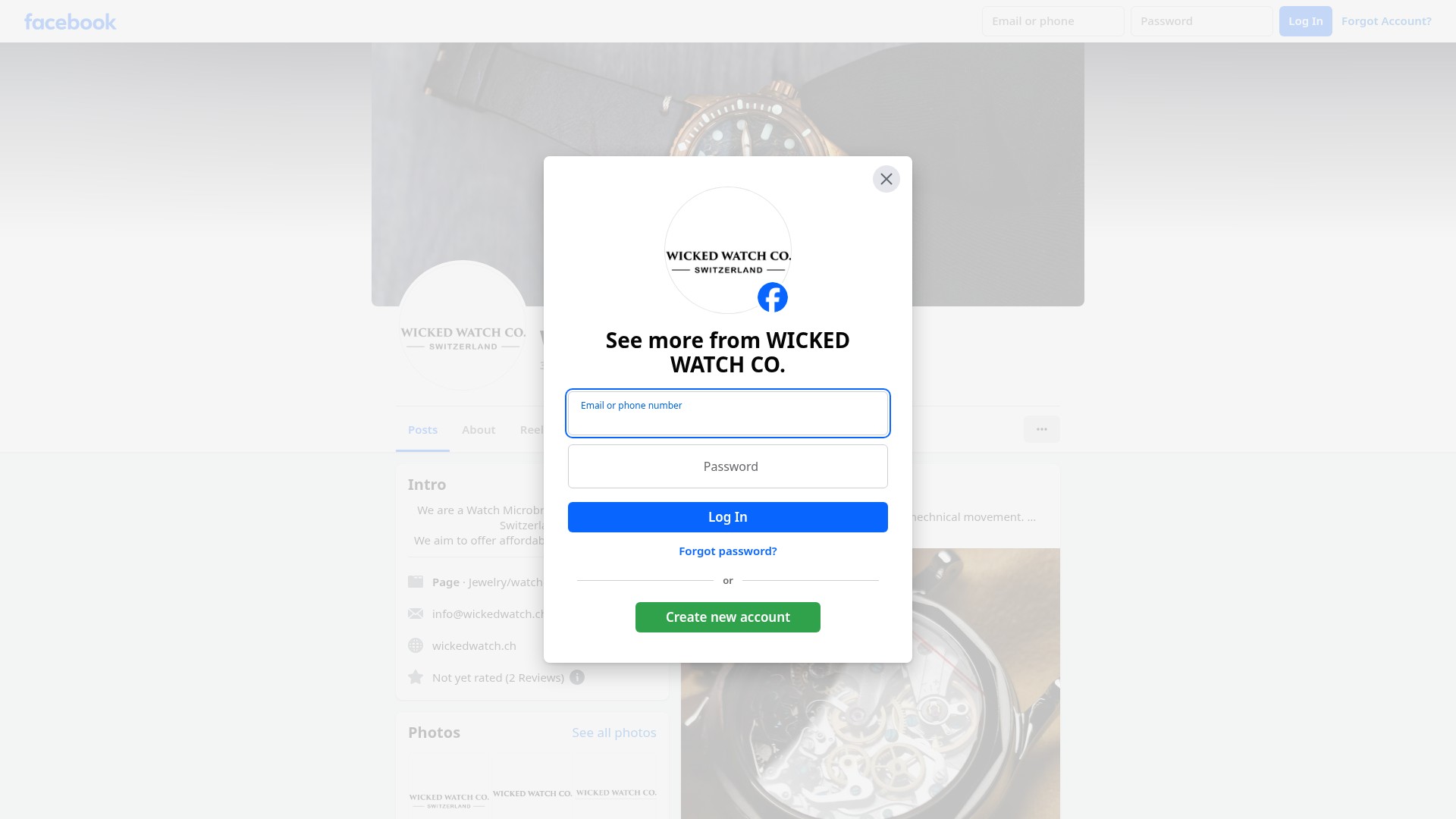 Screenshot of wickedwatch.ch