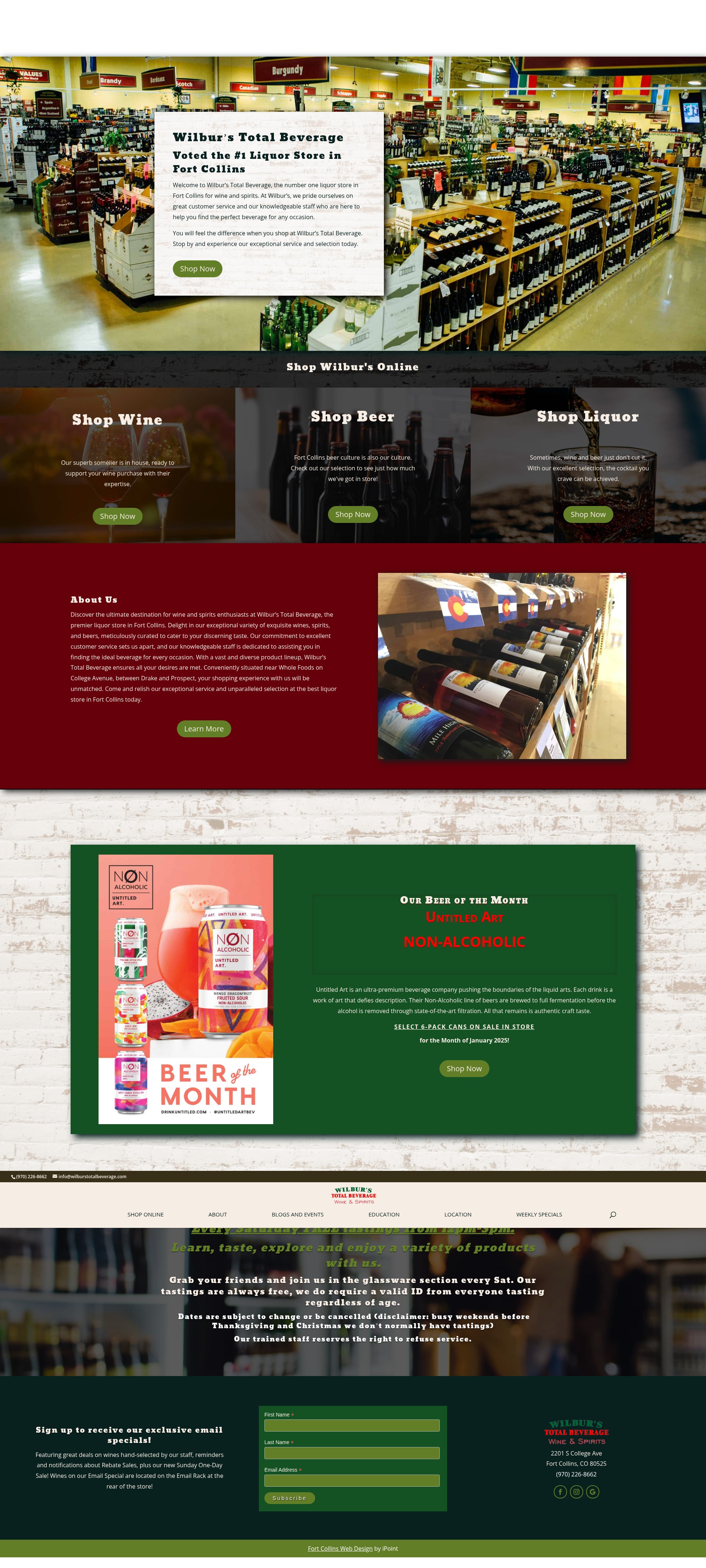 Screenshot of wilburstotalbeverage.com