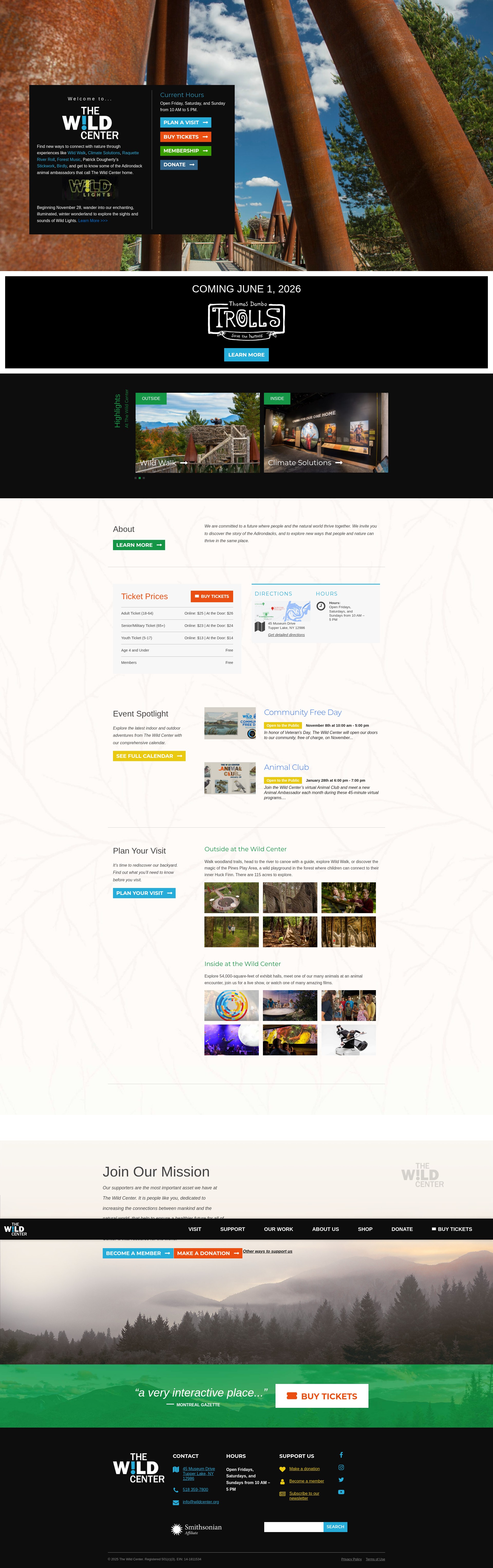 Screenshot of wildcenter.org