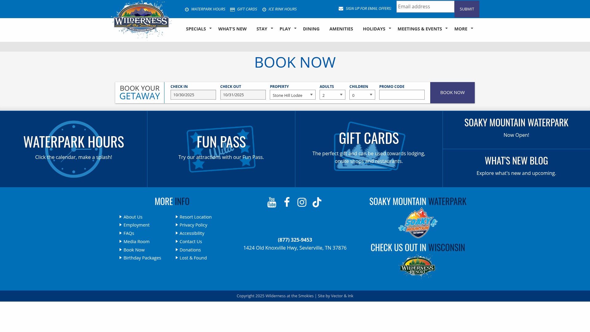 Screenshot of wildernessatthesmokies.com
