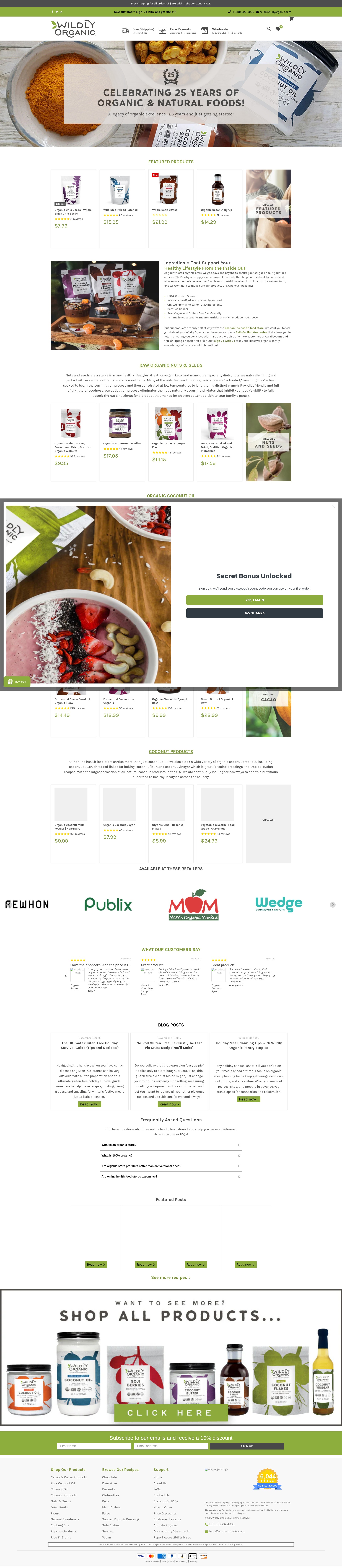 Screenshot of wildlyorganic.com