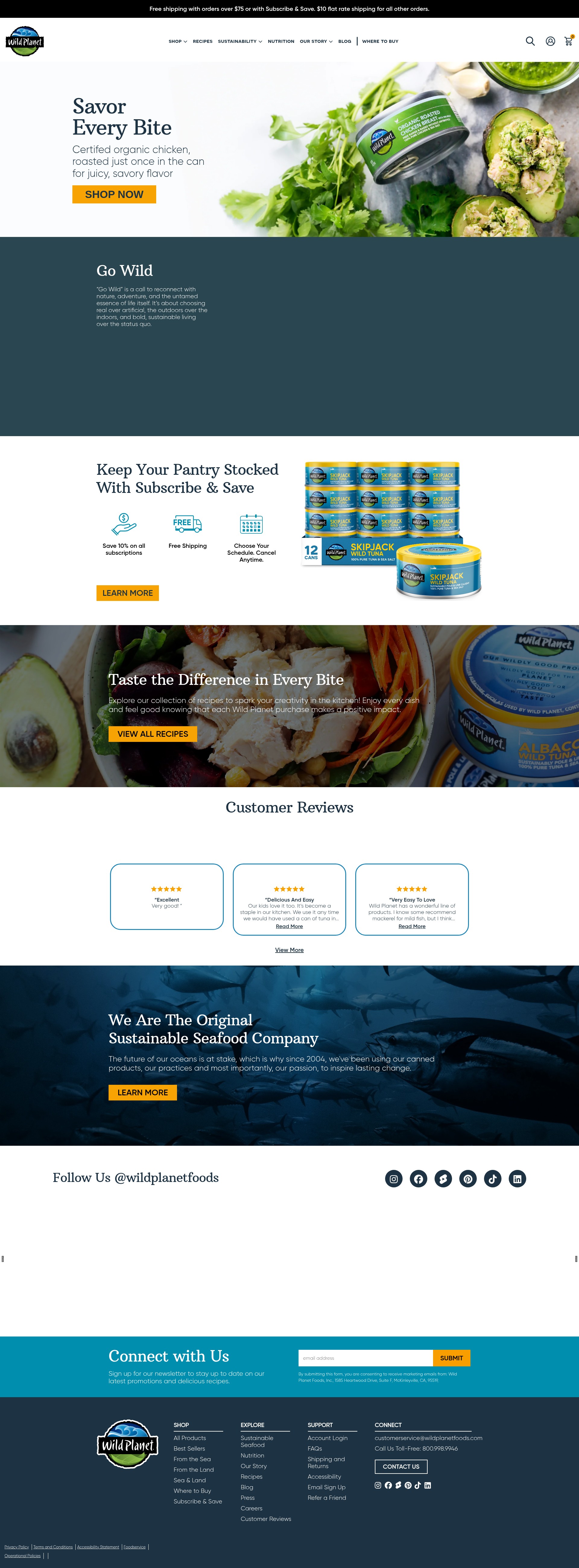 Screenshot of wildplanetfoods.com
