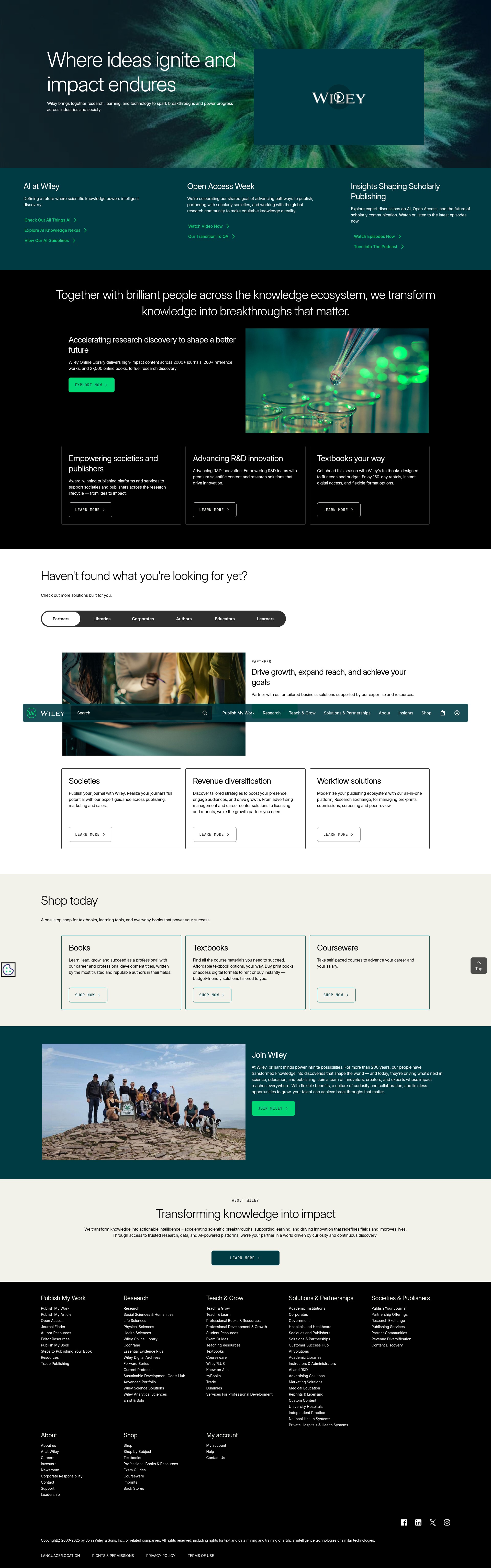 Screenshot of wiley.com