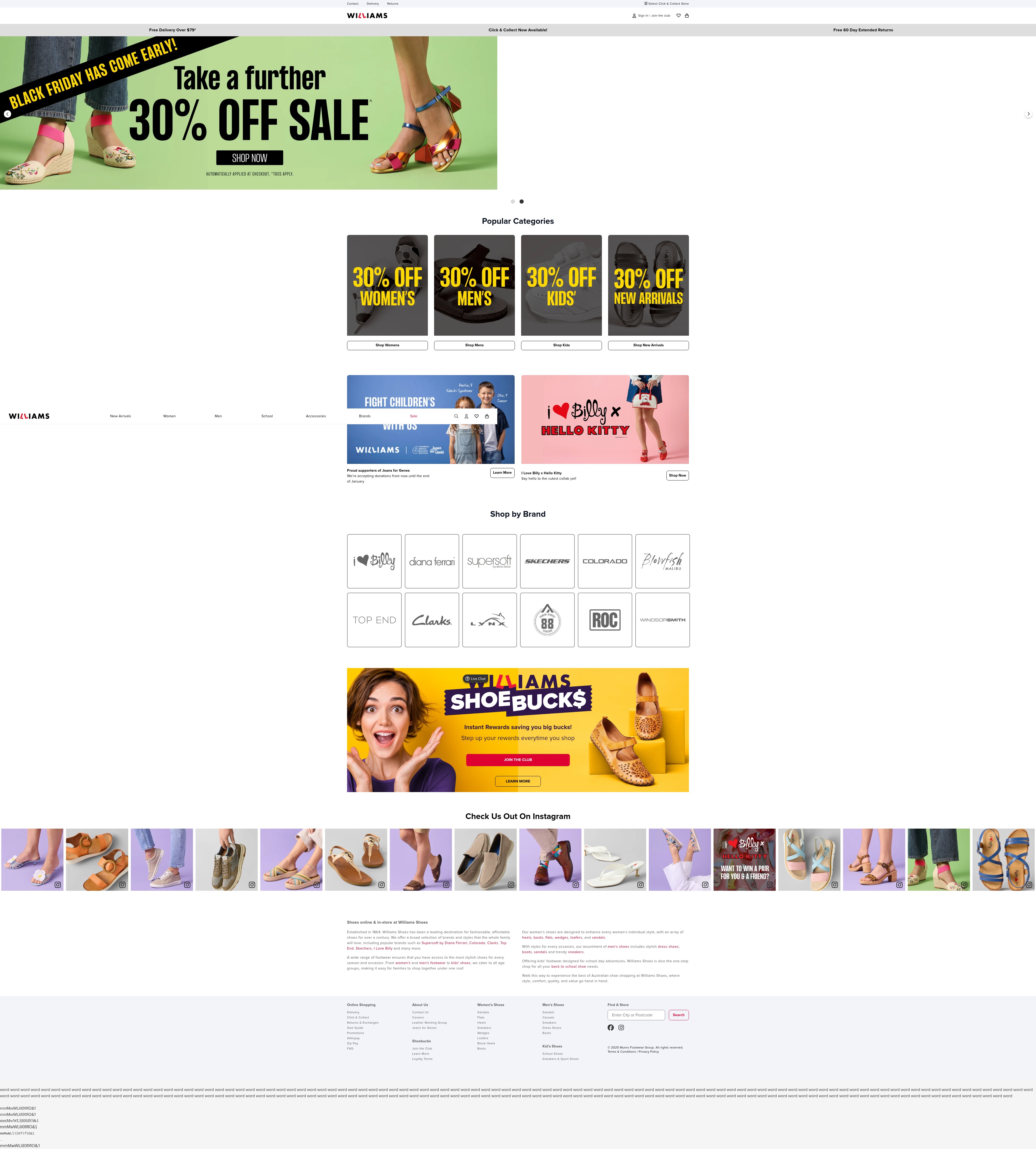 Screenshot of williamsshoes.com.au