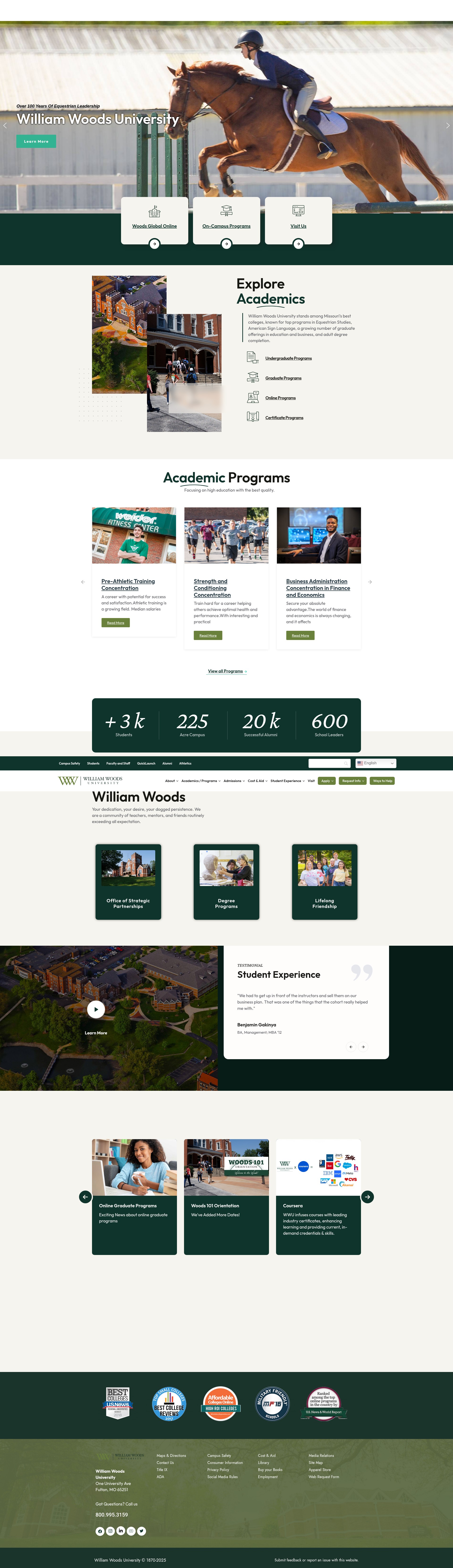 Screenshot of williamwoods.edu