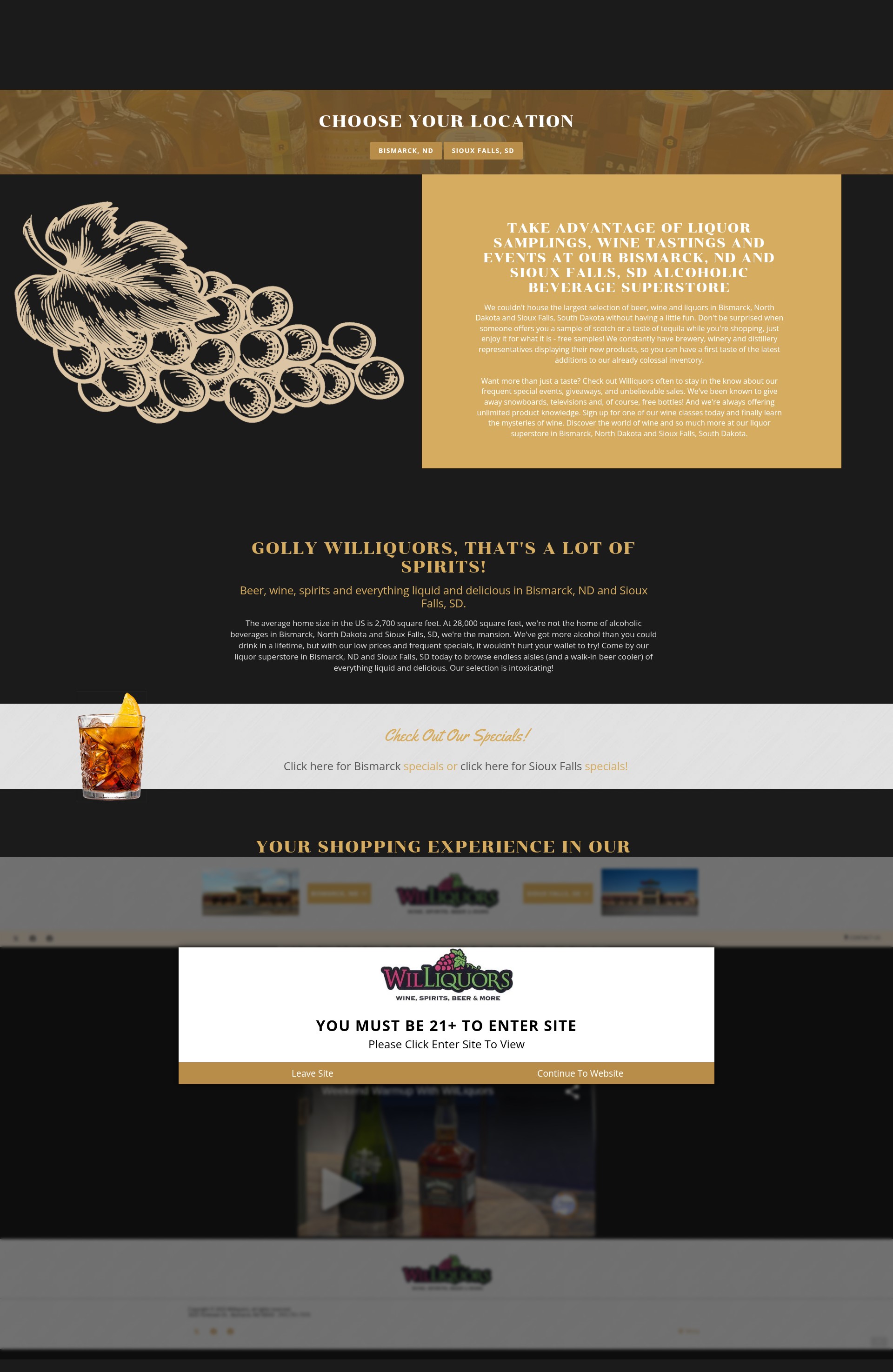 Screenshot of williquors.com