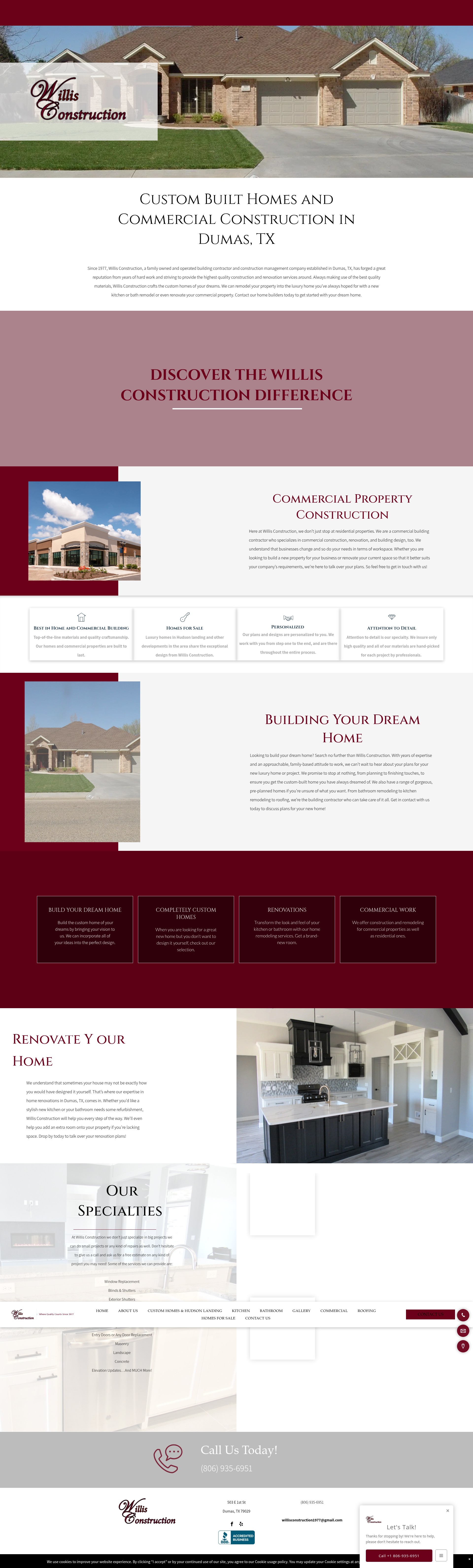 Screenshot of willisconstructiondumas.com