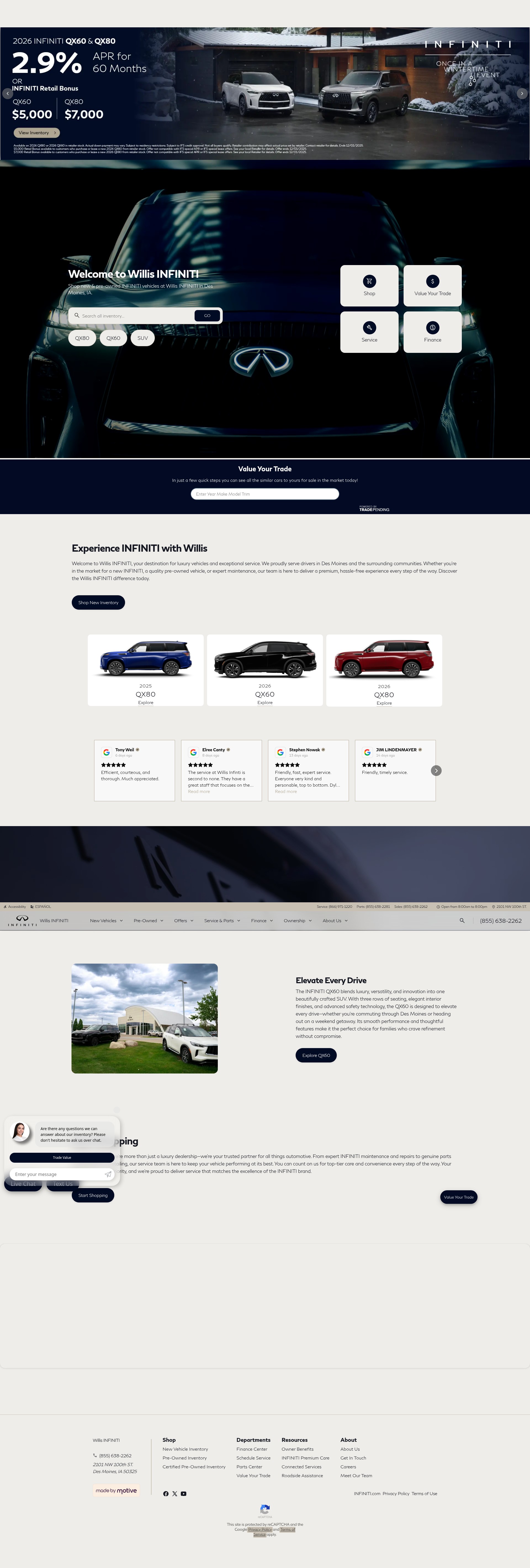 Screenshot of willisinfiniti.com