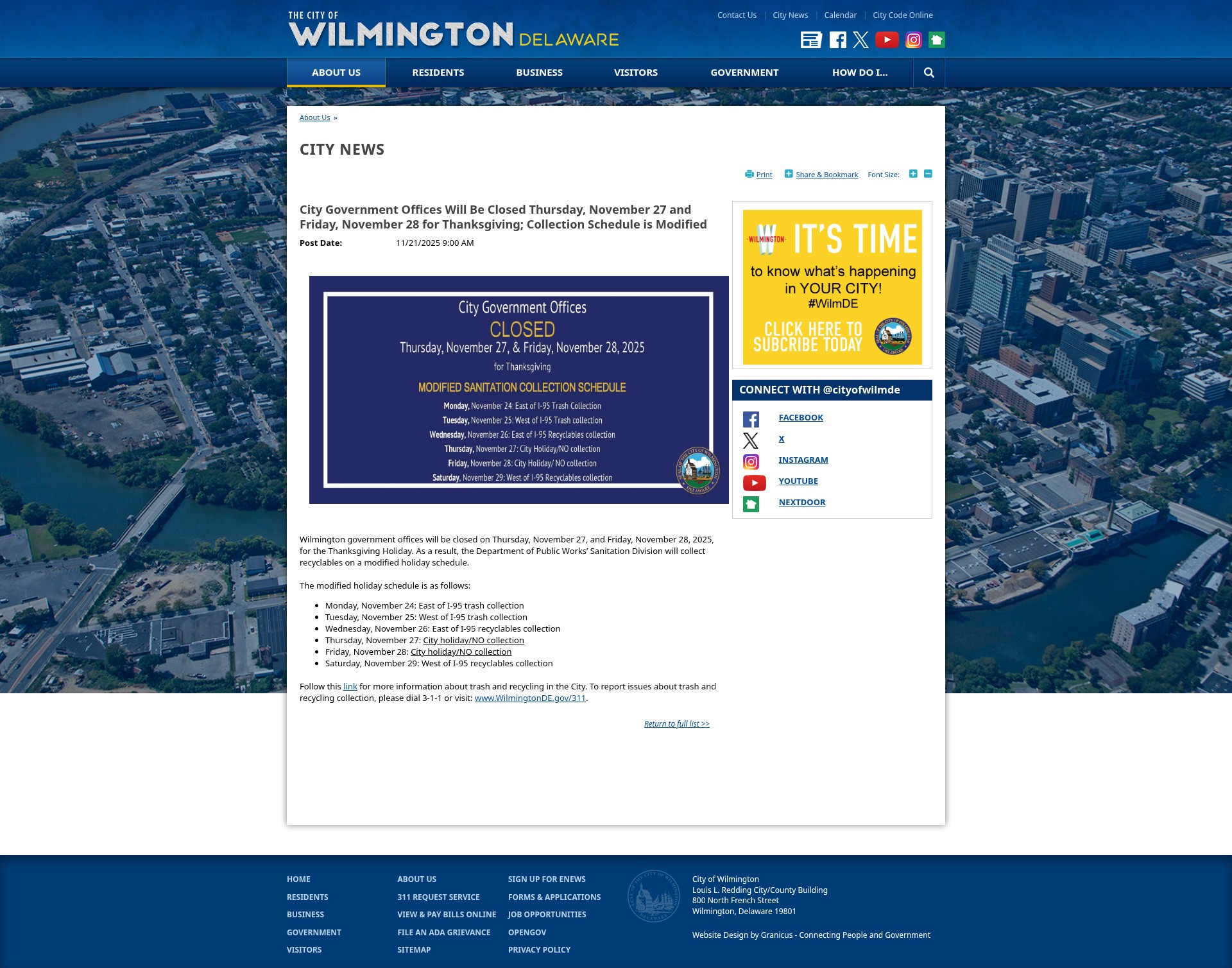 Screenshot of wilmingtonde.gov