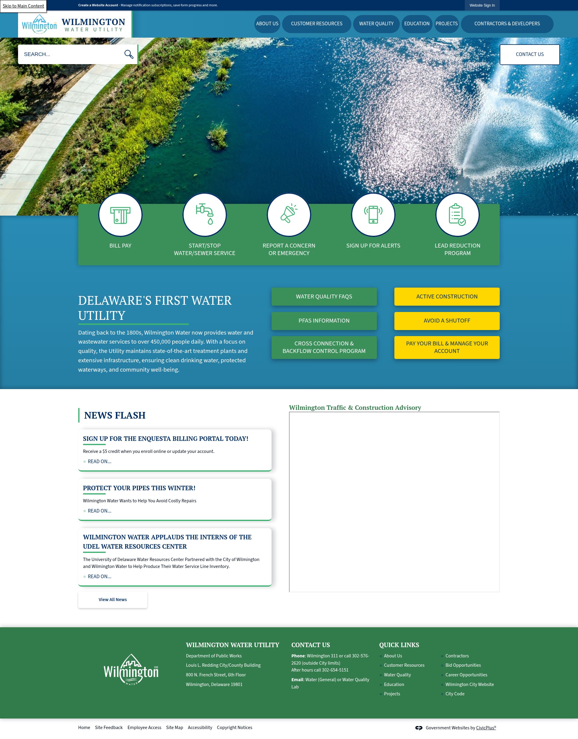 Screenshot of wilmingtondewater.gov