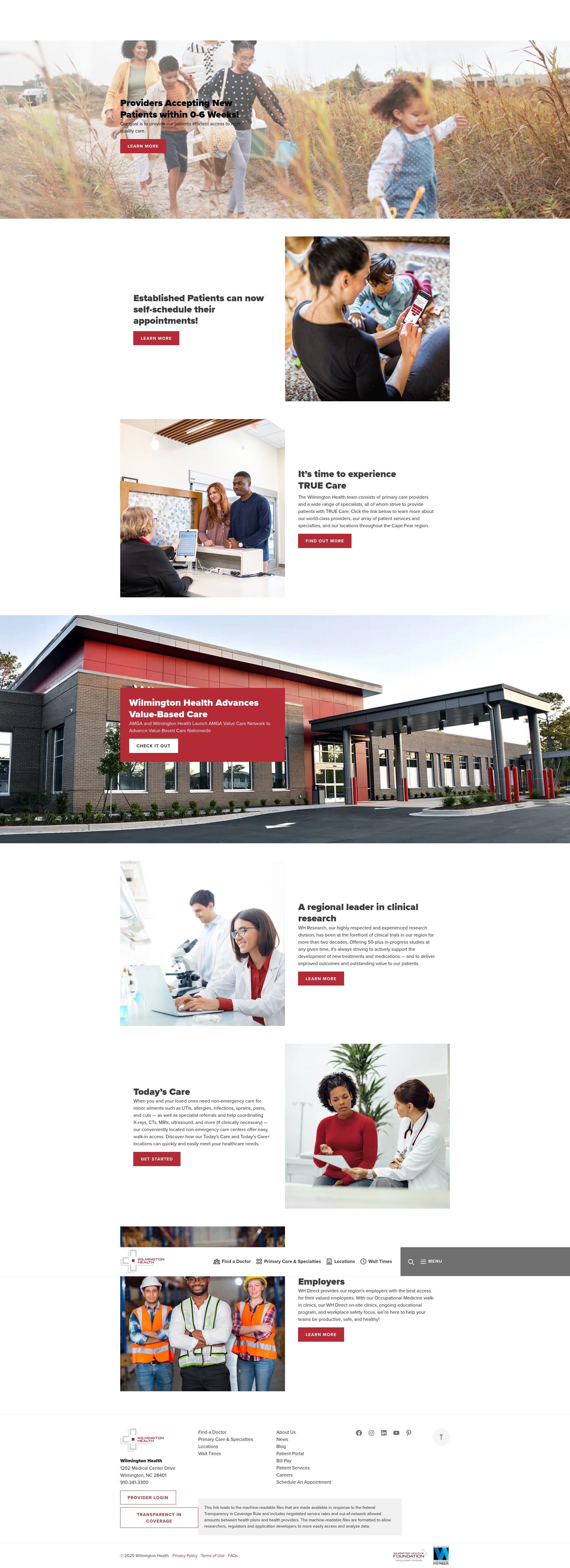 Screenshot of wilmingtonhealth.com