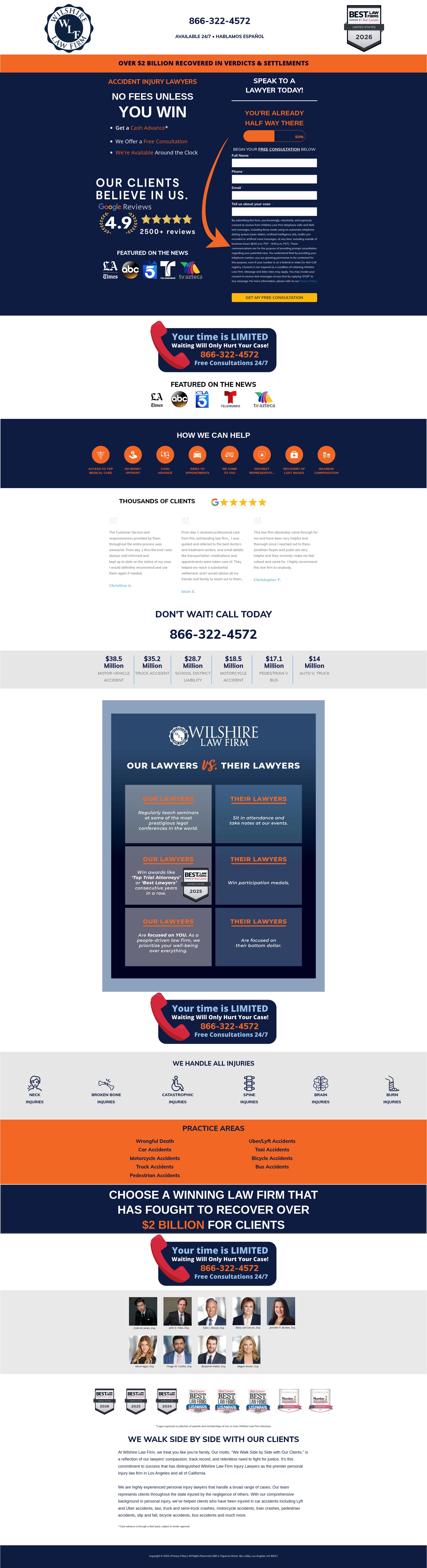 Screenshot of wilshirelaw.com
