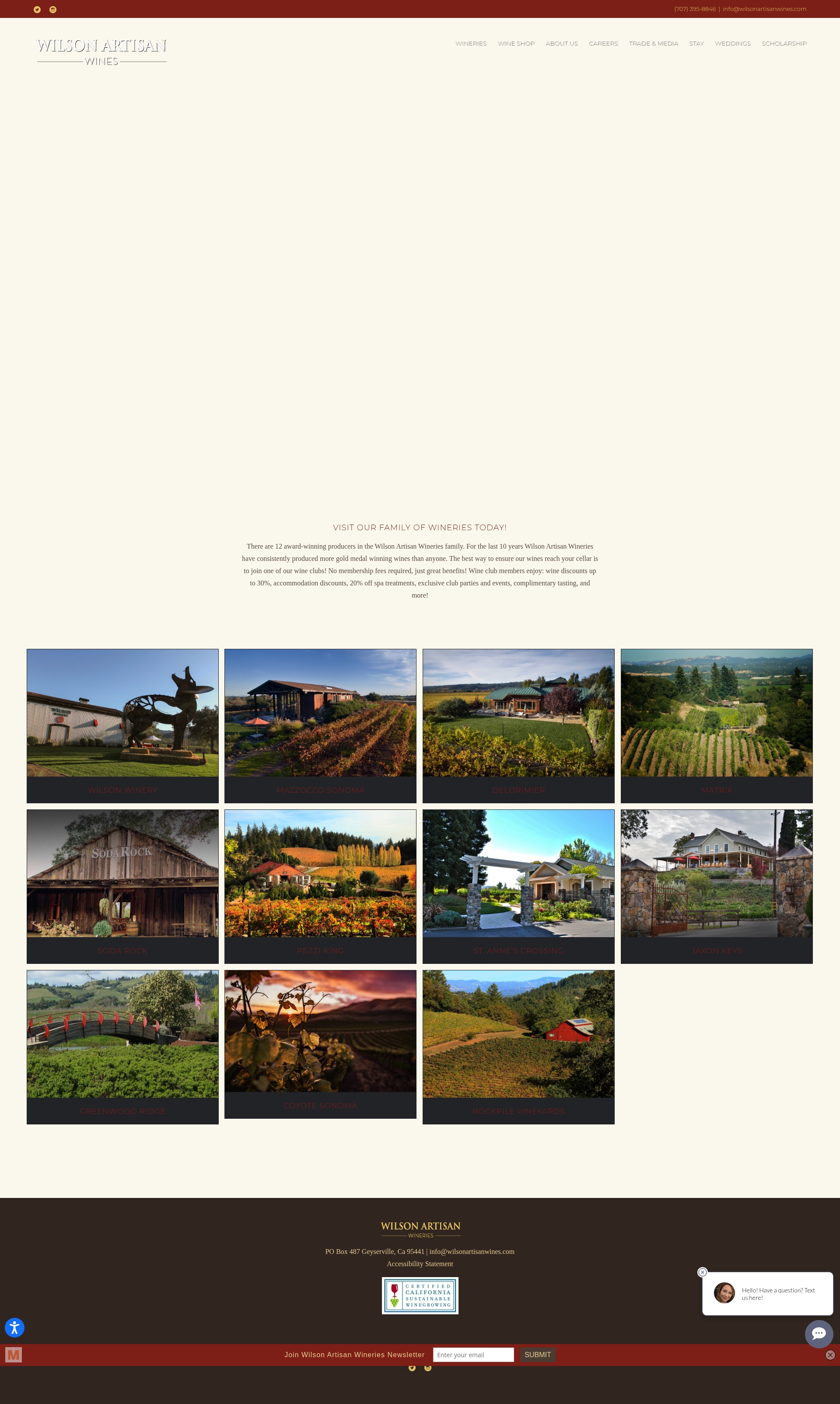 Screenshot of wilsonartisanwines.com