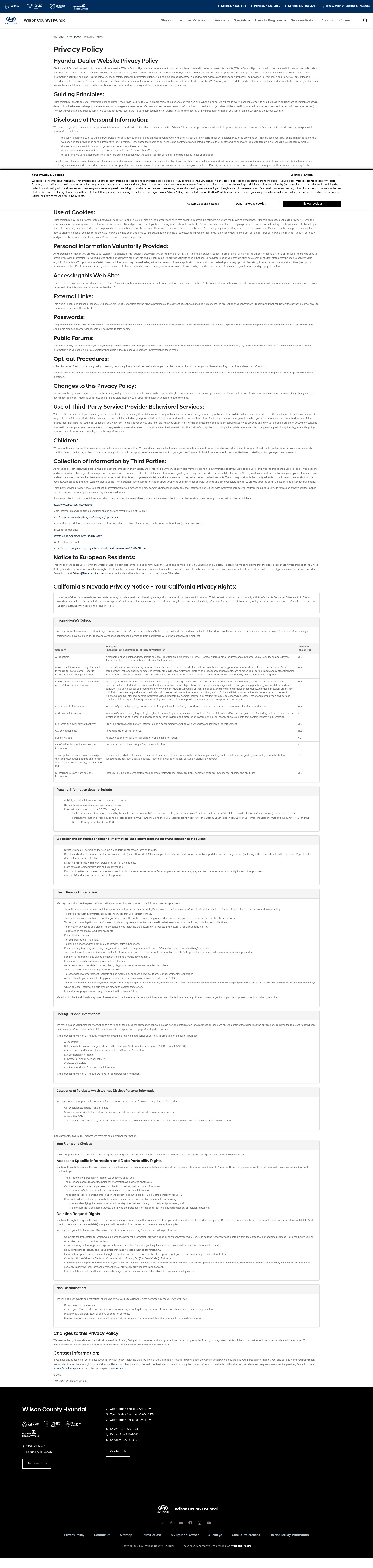 Screenshot of wilsoncountyhyundai.com