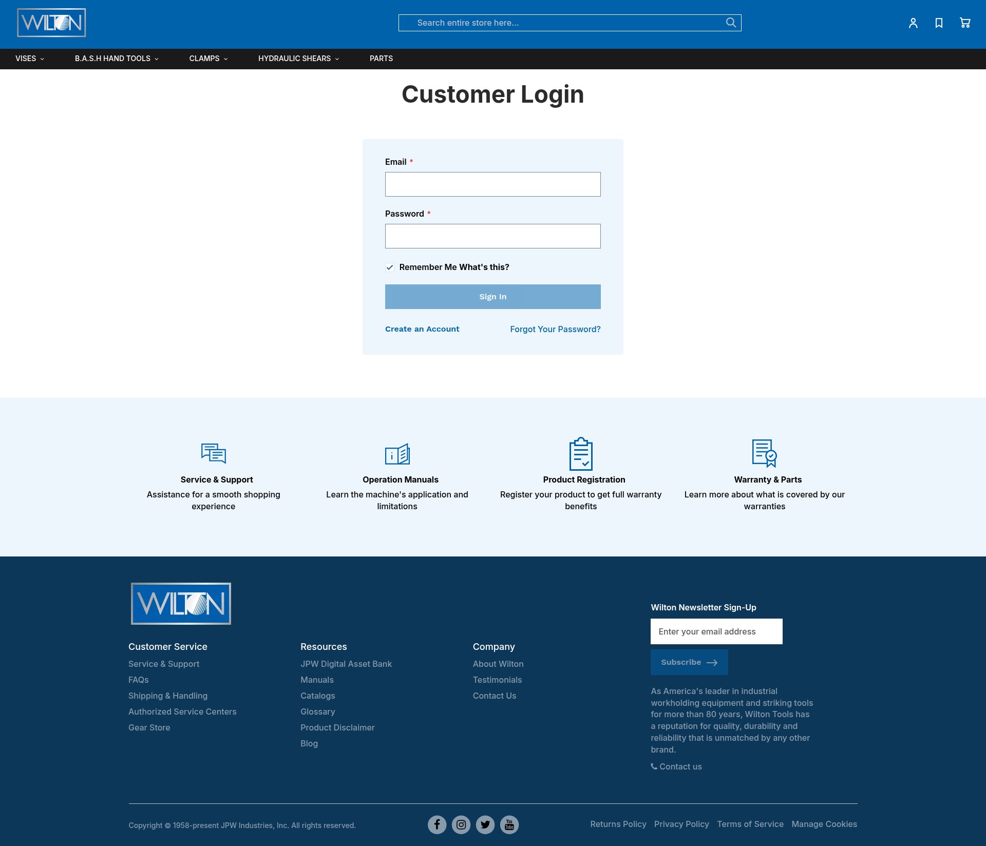 Screenshot of wiltontools.com