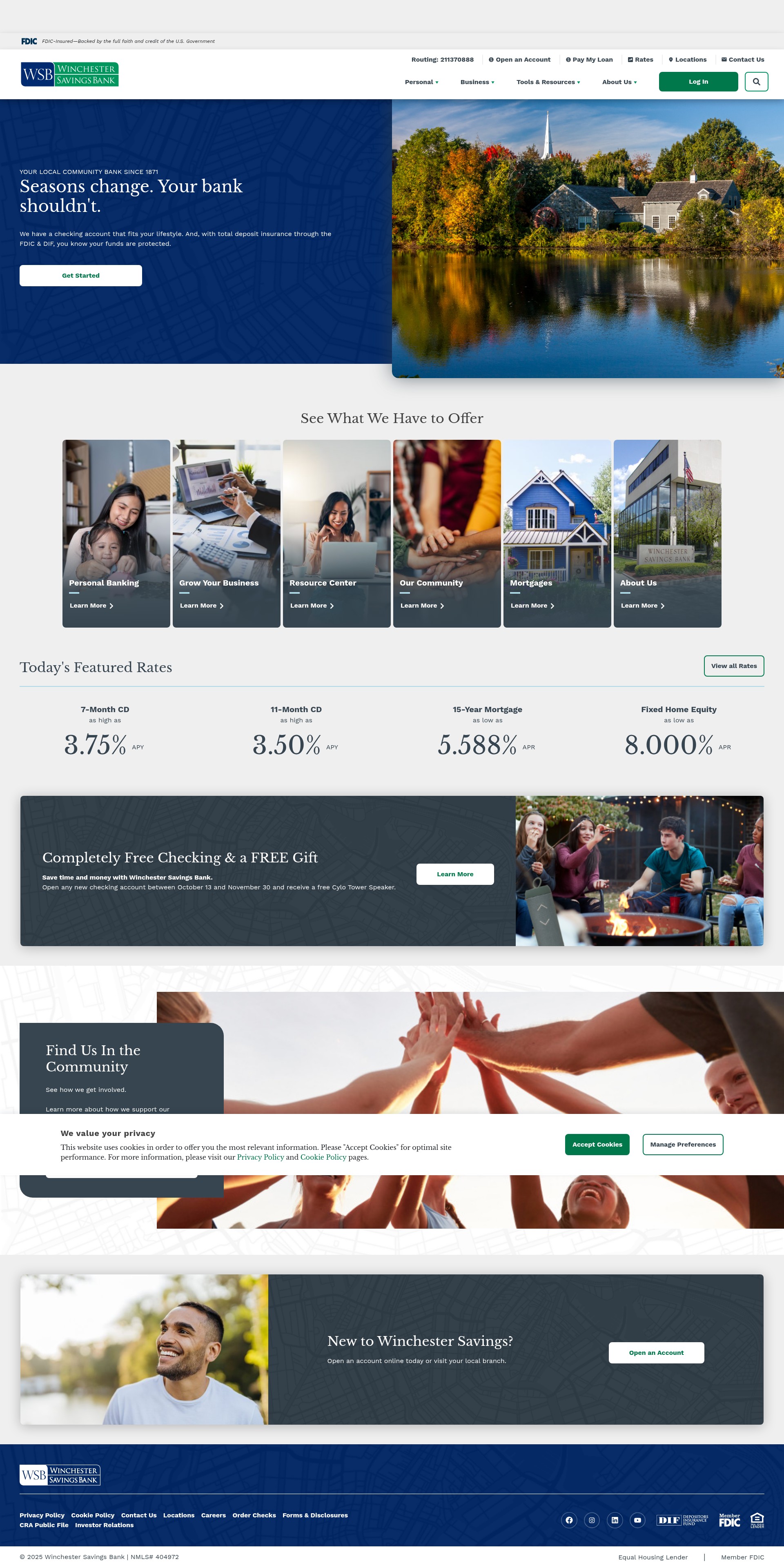 Screenshot of winchestersavings.com