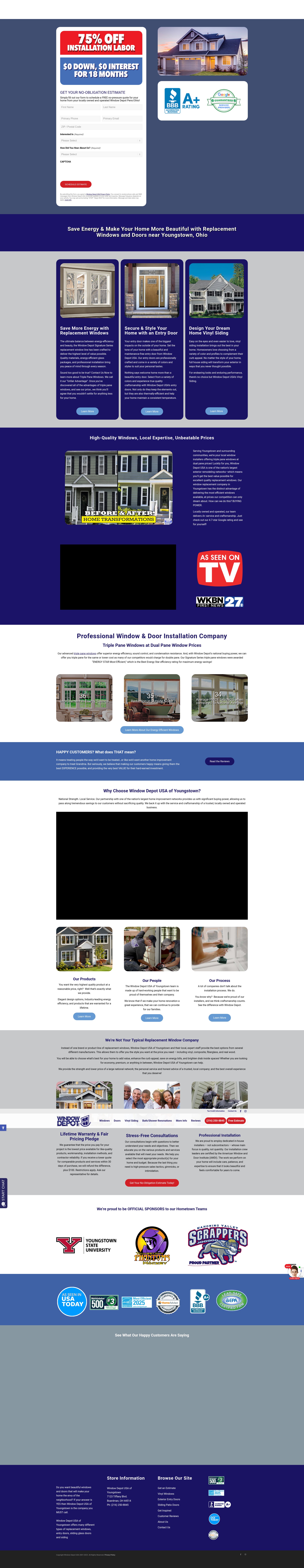 Screenshot of windowdepotyoungstown.com