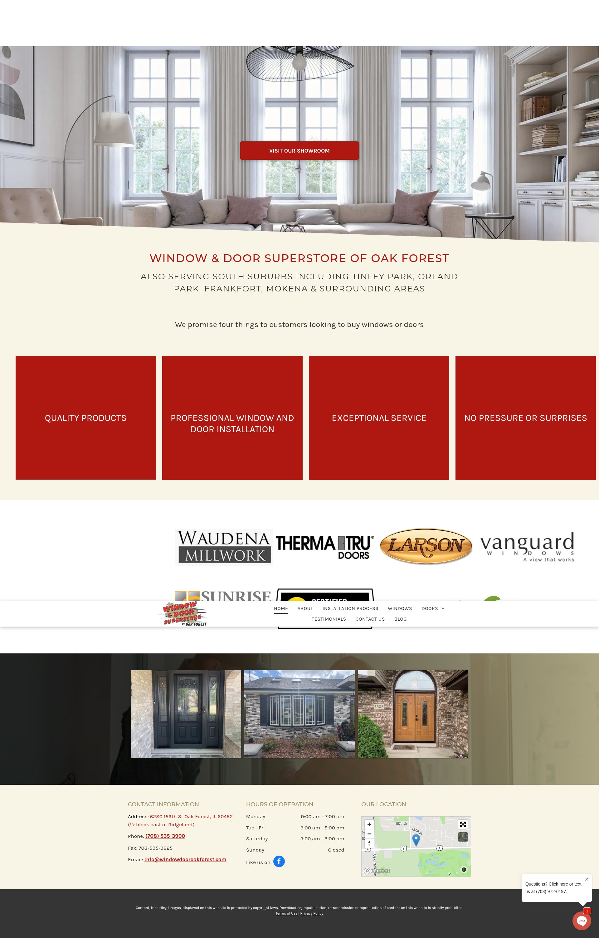 Screenshot of windowdooroakforest.com