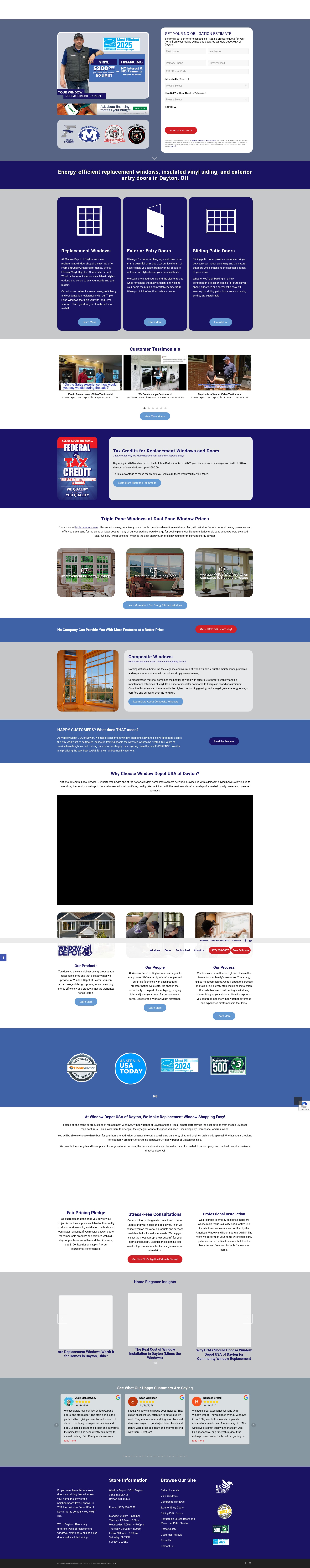 Screenshot of windowreplacementdayton.com