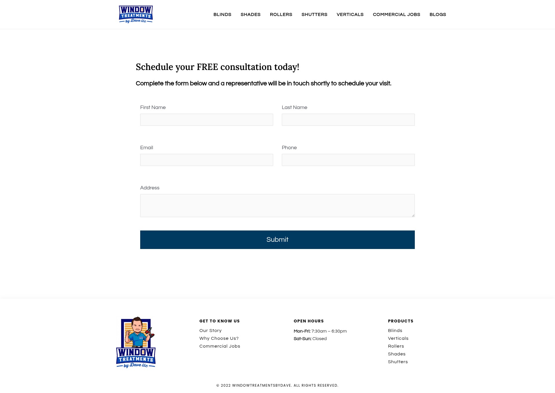 Screenshot of windowtreatmentsbydave.com