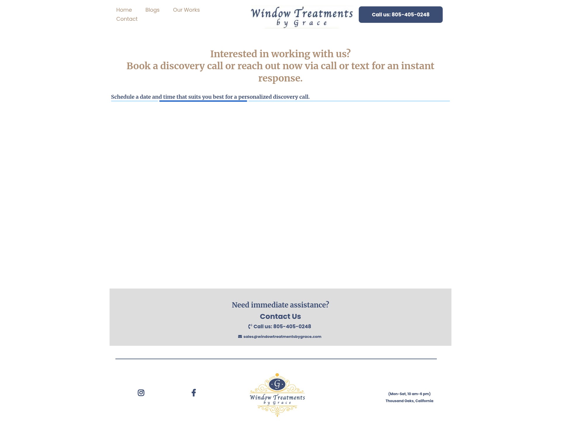 Screenshot of windowtreatmentsbygrace.com