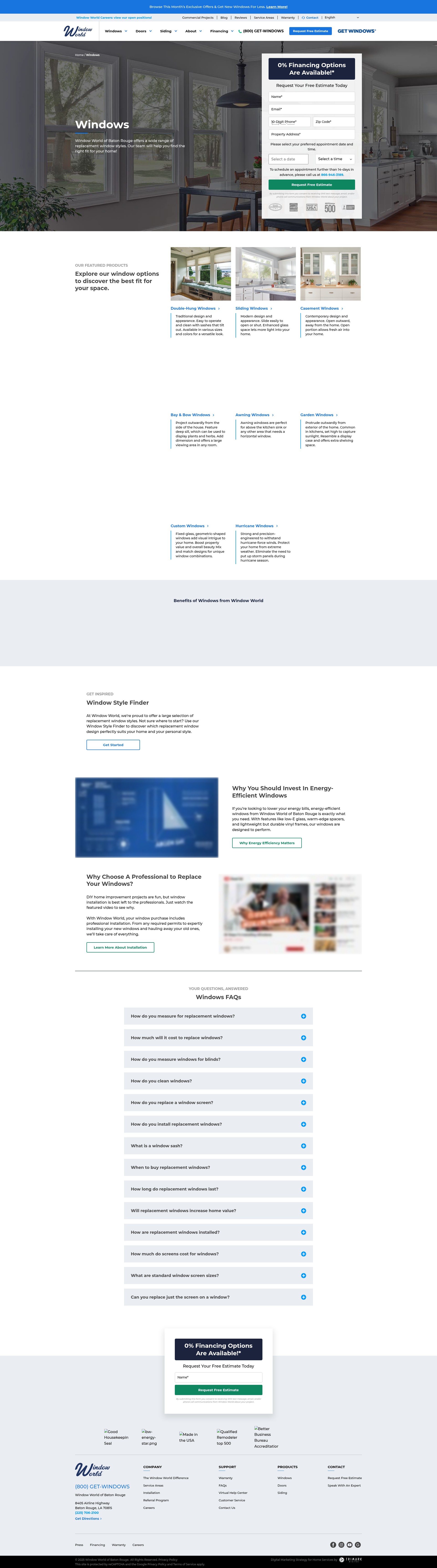 Screenshot of windowworld-btr.com