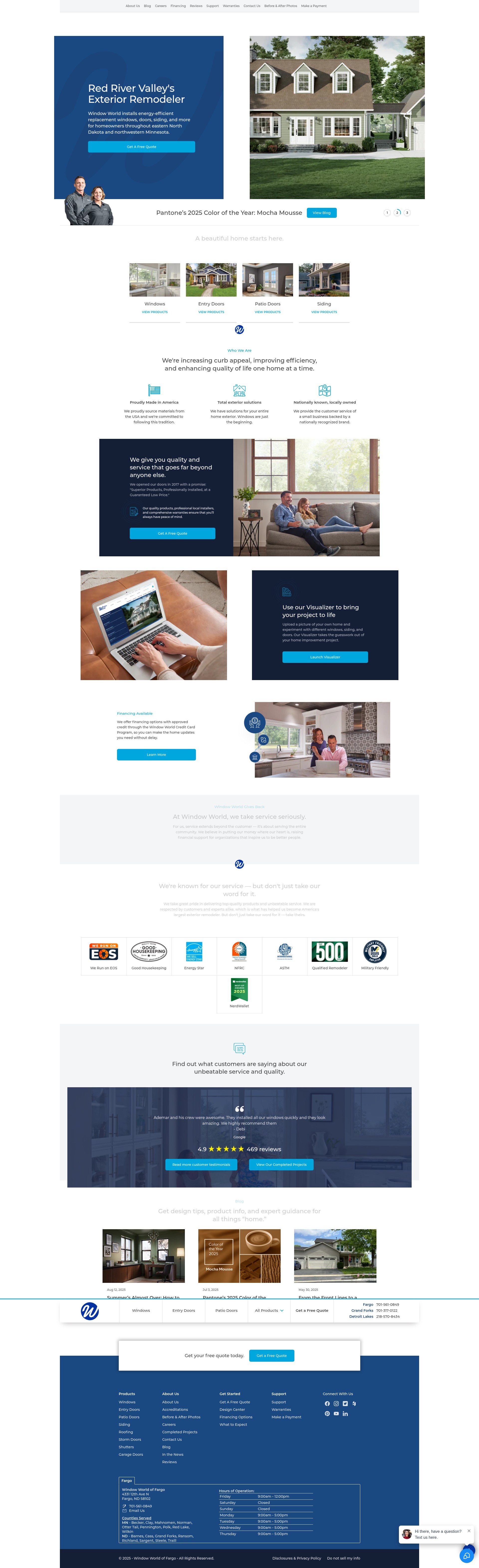 Screenshot of windowworldfargo.com