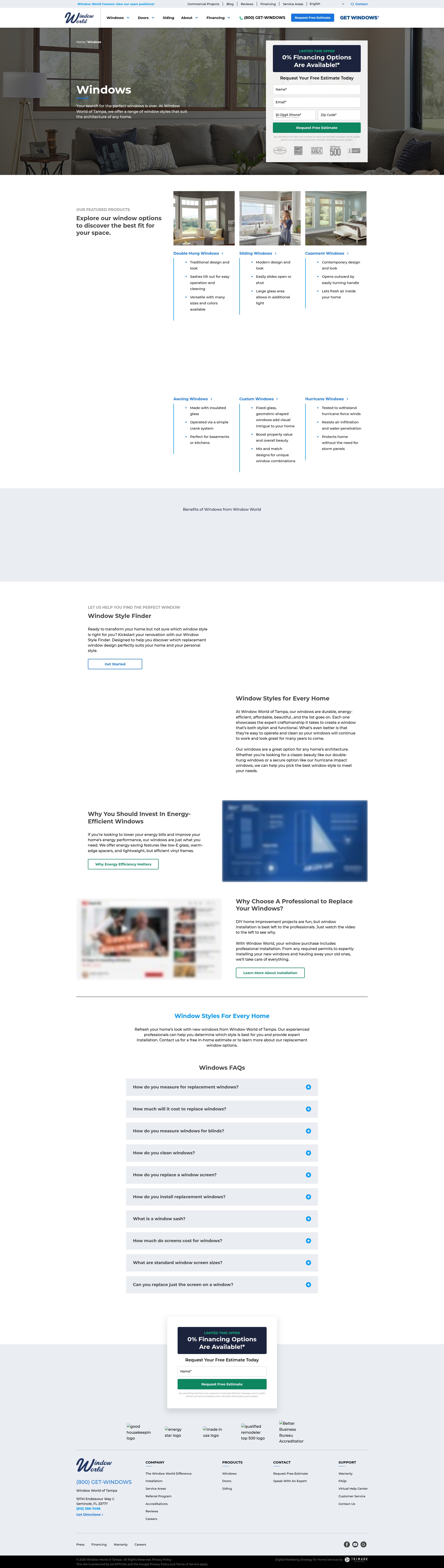 Screenshot of windowworldtampa.com